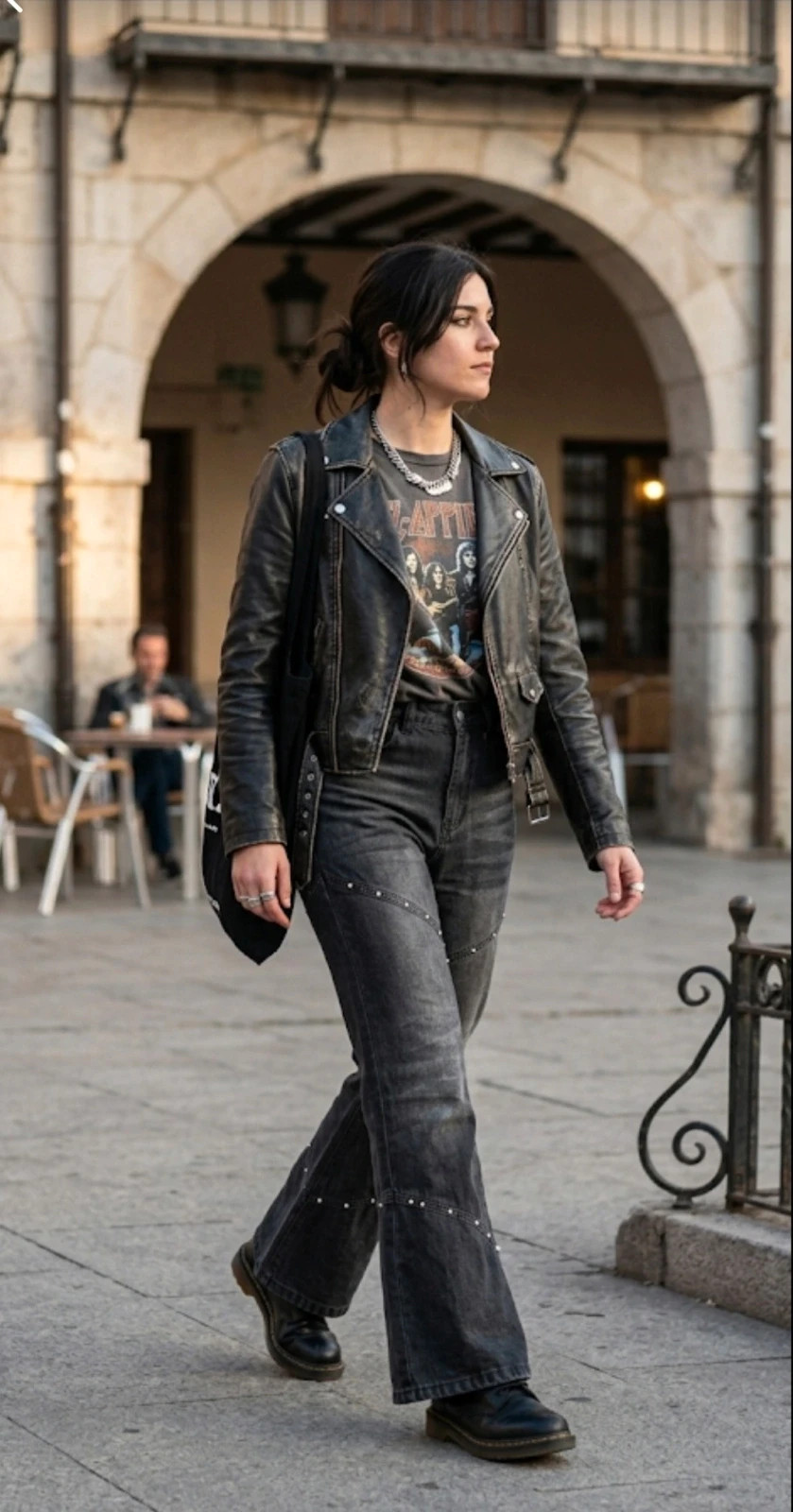 Vaqueros Campana Negros - Estilo Rockero/Alternativo (Talla L/40) – Xibaniao – taille L / 40 / 12 3