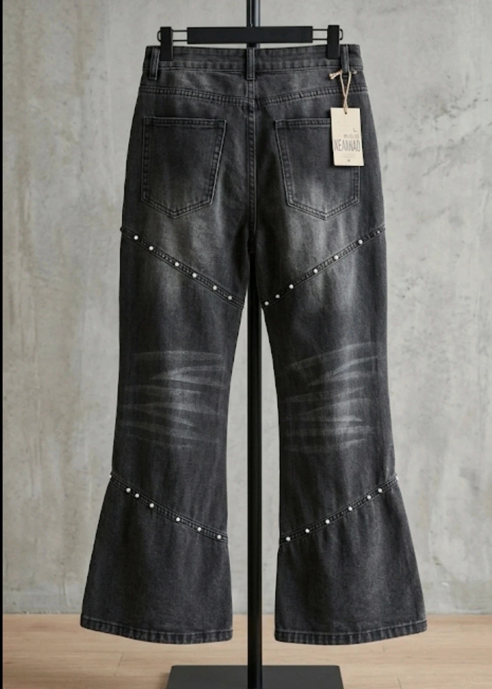 Vaqueros Campana Negros - Estilo Rockero/Alternativo (Talla L/40) – Xibaniao – taille L / 40 / 12 2