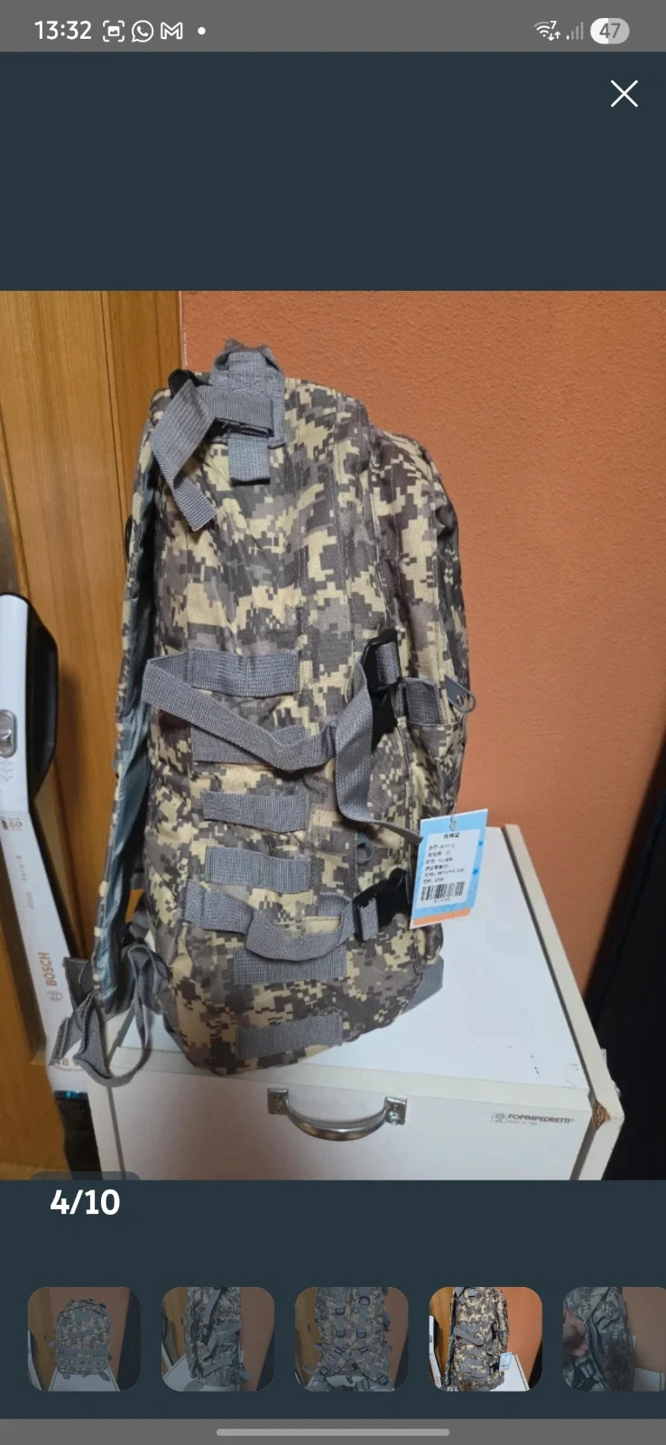 Mochila Táctica Militar 45L - Patrón Camuflaje Digital - Nueva con Etiquetas – El 4