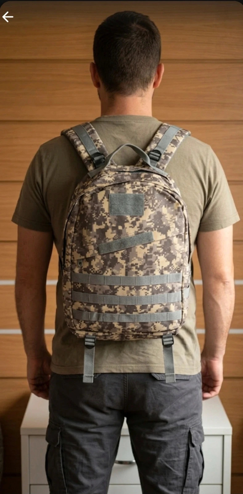 Mochila Táctica Militar 45L - Patrón Camuflaje Digital - Nueva con Etiquetas