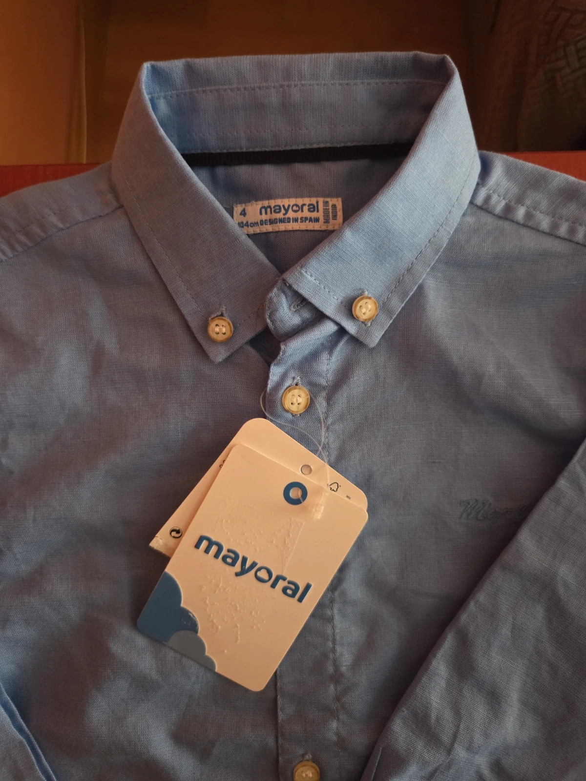 Camisa Mayoral Azul Celeste T.4 (NUEVA) - Medidas en descripción – Mayoral – taille 4 ans / 104 cm 2