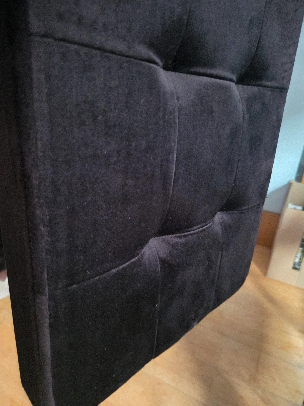 Puff de almacenaje plegable Songmics terciopelo negro (Nuevo) – Songmics 3