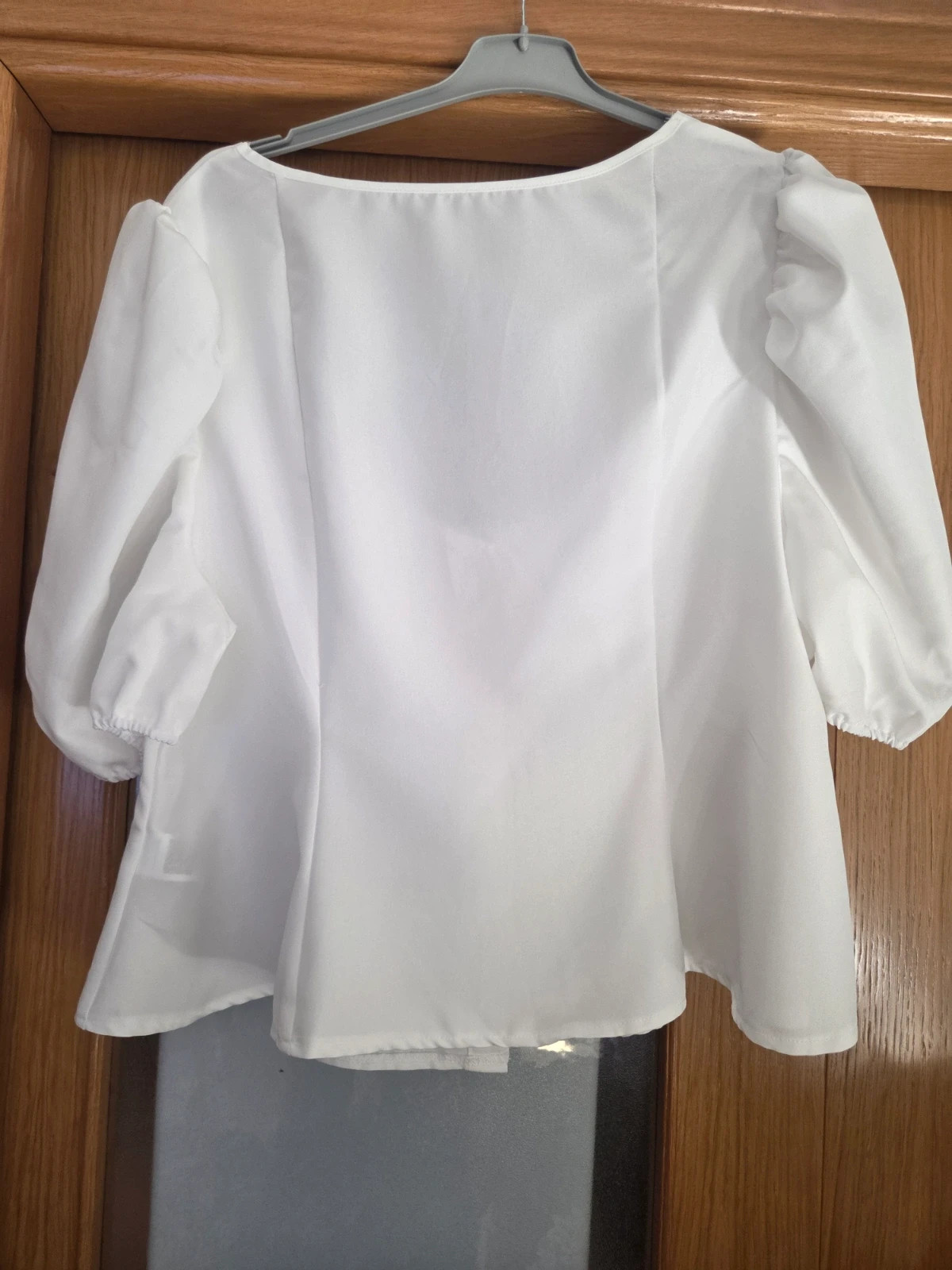 Blusa Blanca Romántica Mangas Abullonadas Talla XL Nueva Sin Etiqueta – Shein Curve – taille XL / 42 / 14 3