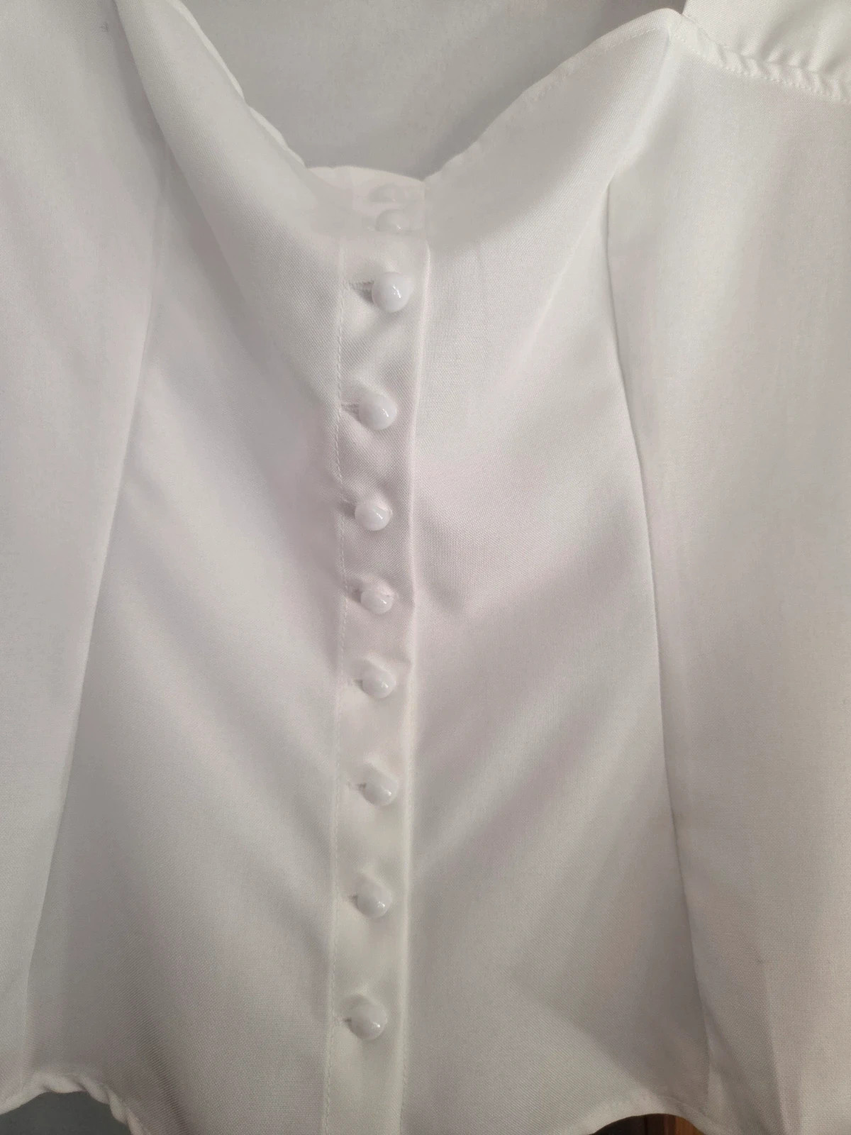 Blusa Blanca Romántica Mangas Abullonadas Talla XL Nueva Sin Etiqueta – Shein Curve – taille XL / 42 / 14 4