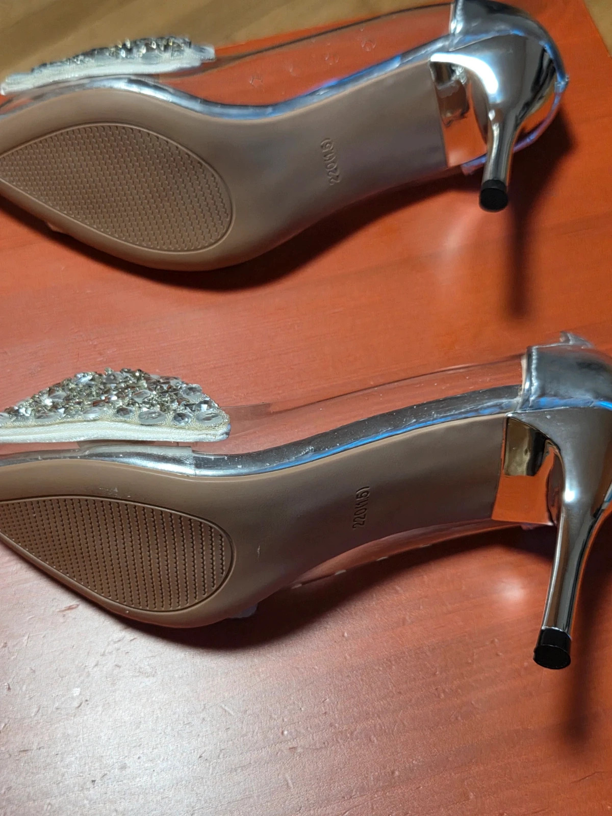 Stilettos Transparentes con Lazo de Cristales (Nuevos) - Talla 34/35 (22 cm) – sin marca – taille 35 5