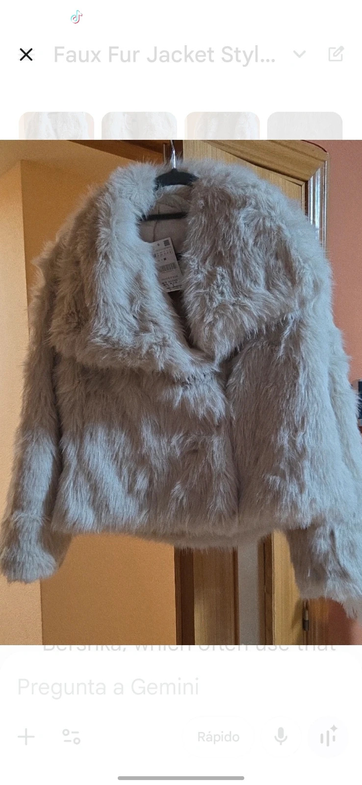 Chaqueta de Pelo Sintético Indefeir- Nueva con Etiquetas - Talla M