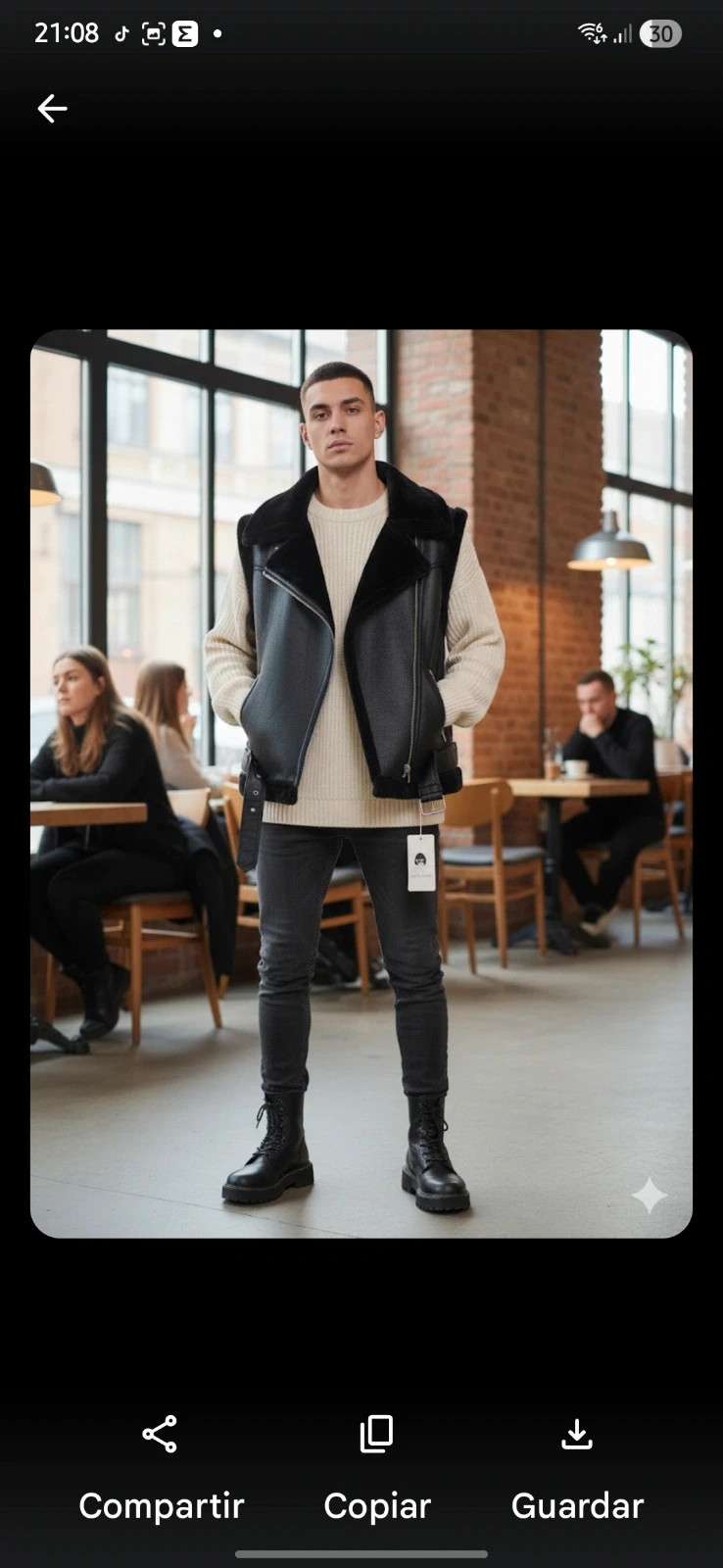 Chaleco Doble Faz Negro Estilo Aviador - Talla M (Oversize) – stt.zi hong – taille M / 38 / 10 2