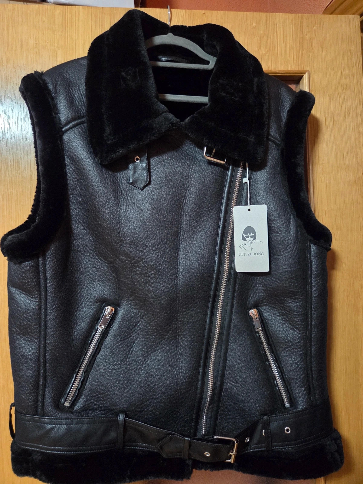 Chaleco Doble Faz Negro Estilo Aviador - Talla M (Oversize) – stt.zi hong – taille M / 38 / 10 3
