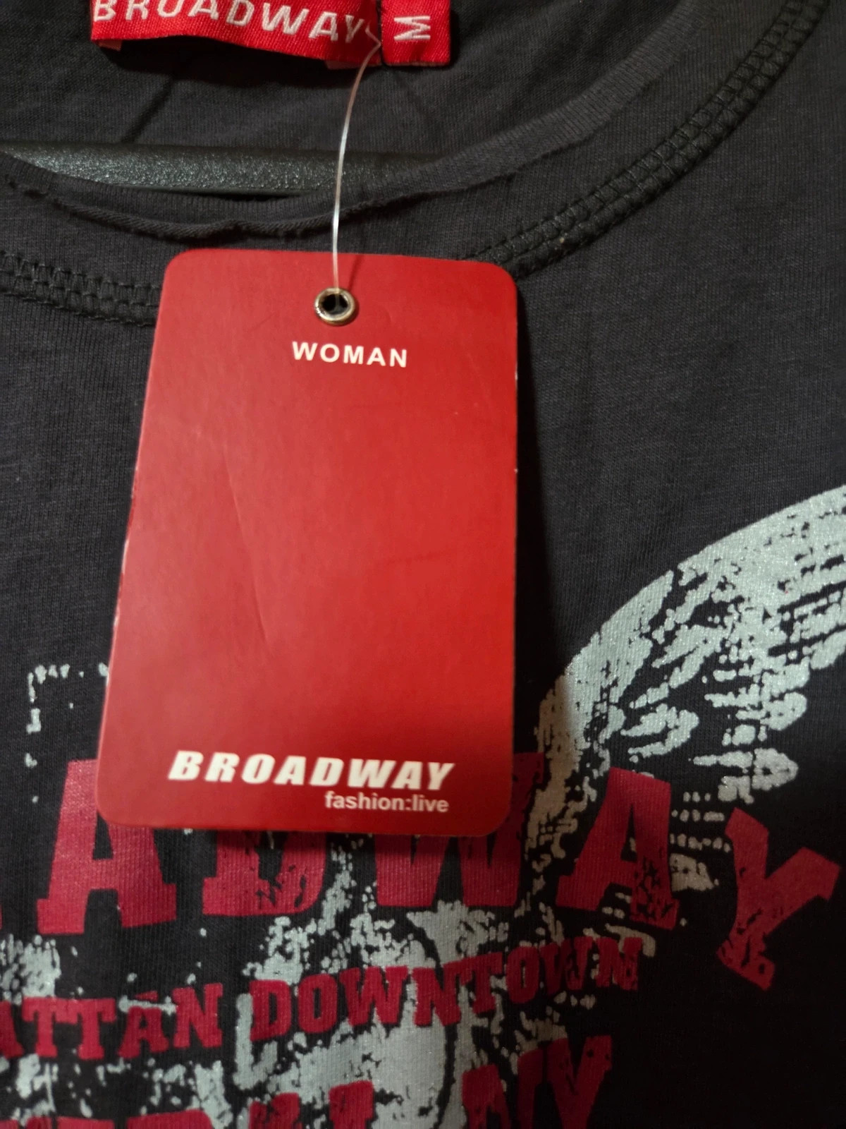 Camiseta Gris Broadway "Manhattan Downtown" - NUEVA Con Etiquetas – Broadway – taille M / 38 / 10 2