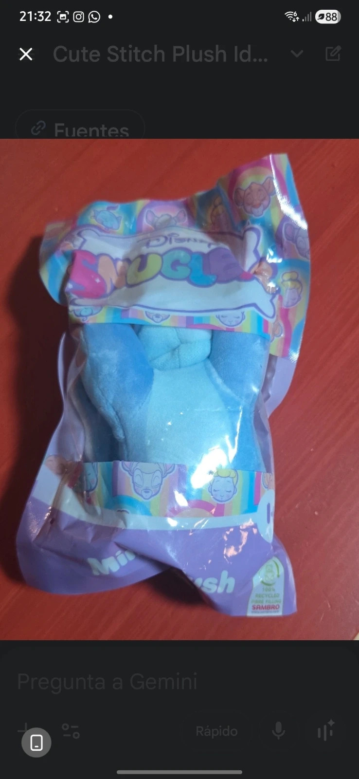 Llavero Peluche Stitch Disney Snuglees - Precintado – Disney – taille Taille unique 2