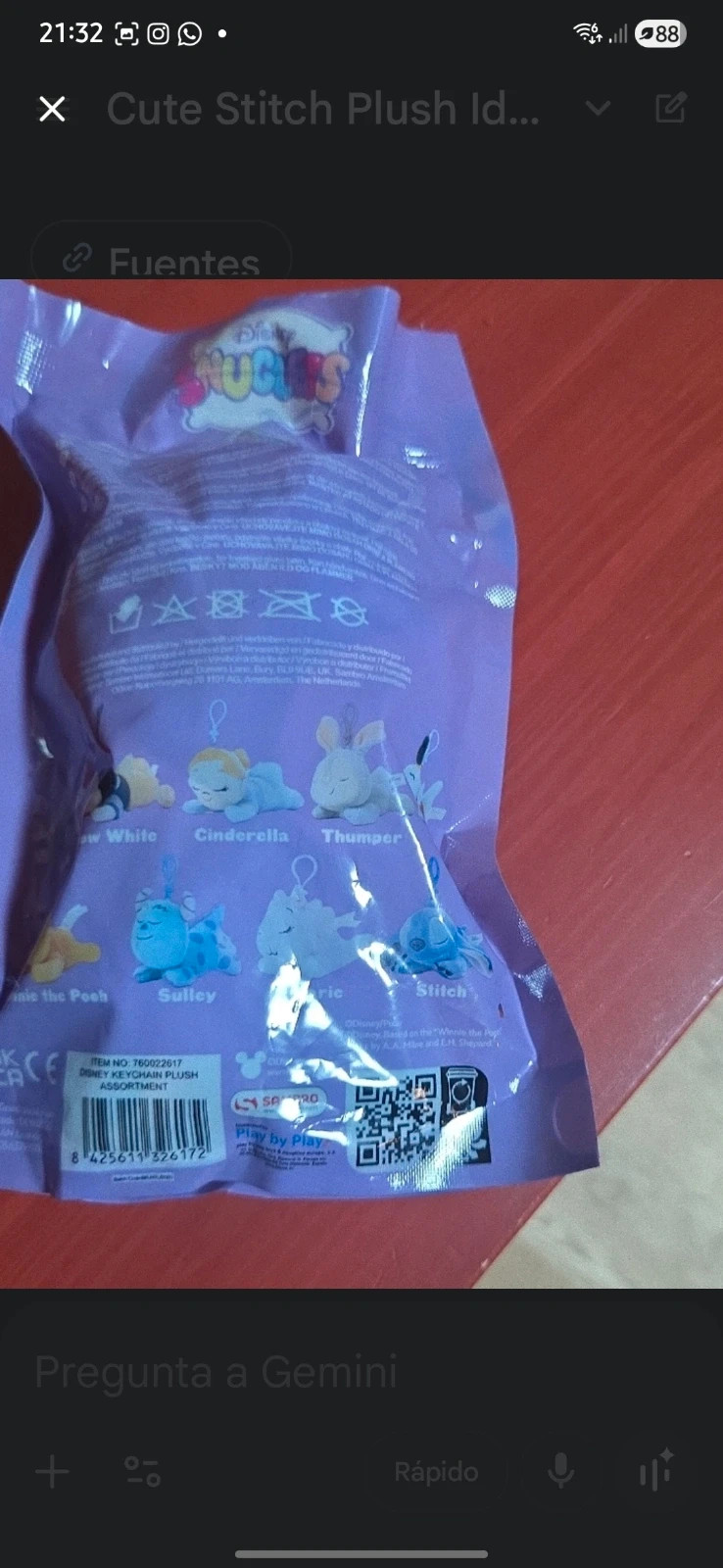 Llavero Peluche Stitch Disney Snuglees - Precintado – Disney – taille Taille unique 4