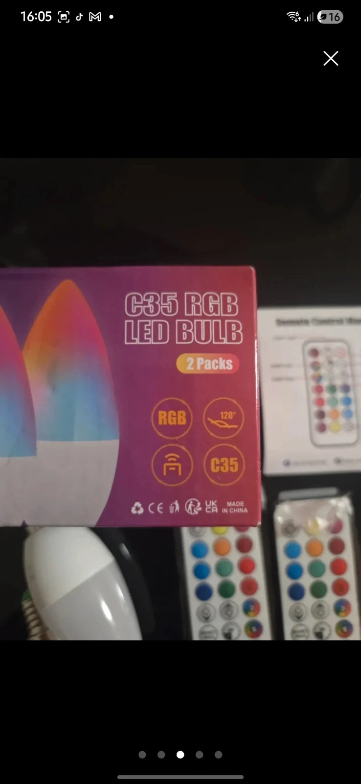 Pack 2 Bombillas LED RGB tipo Vela C35 con Mandos (NUEVAS) – Ideal 3