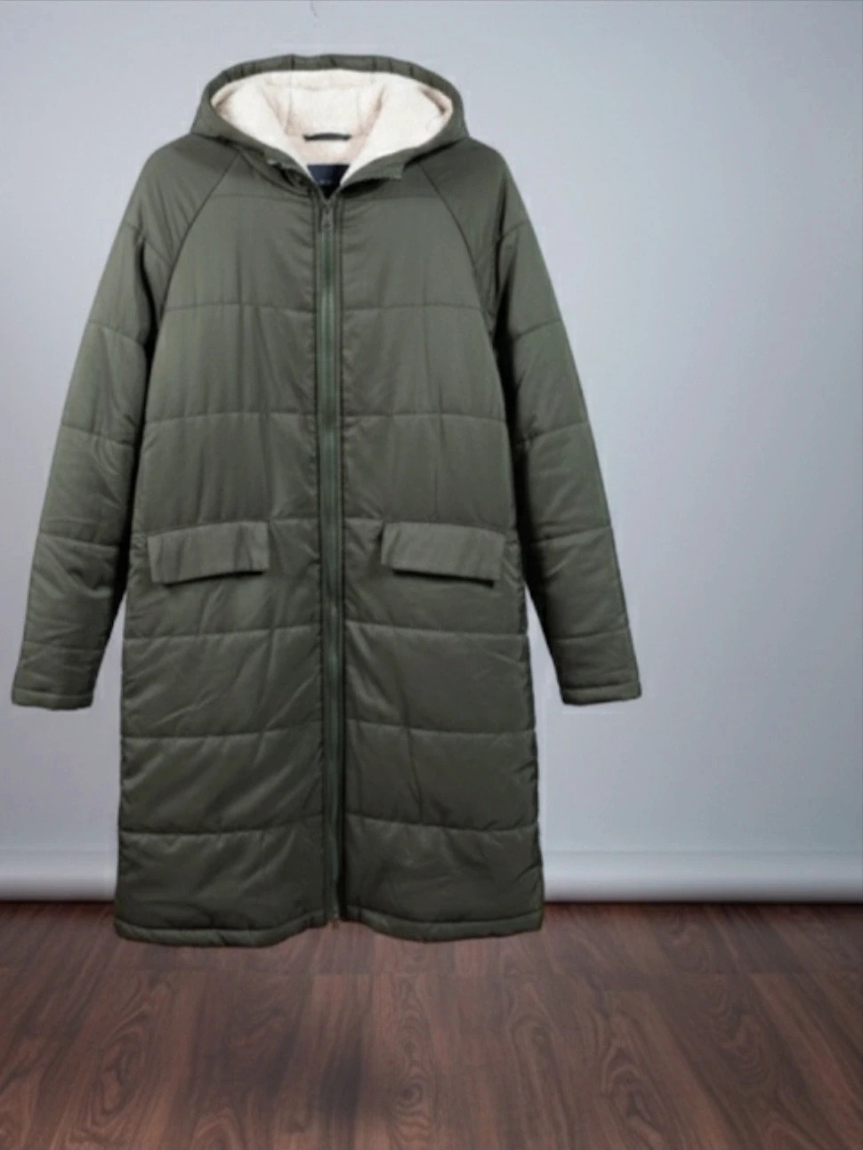 Chaqueta acolchada Verde Militar - Interior Borreguillo - Talla XL