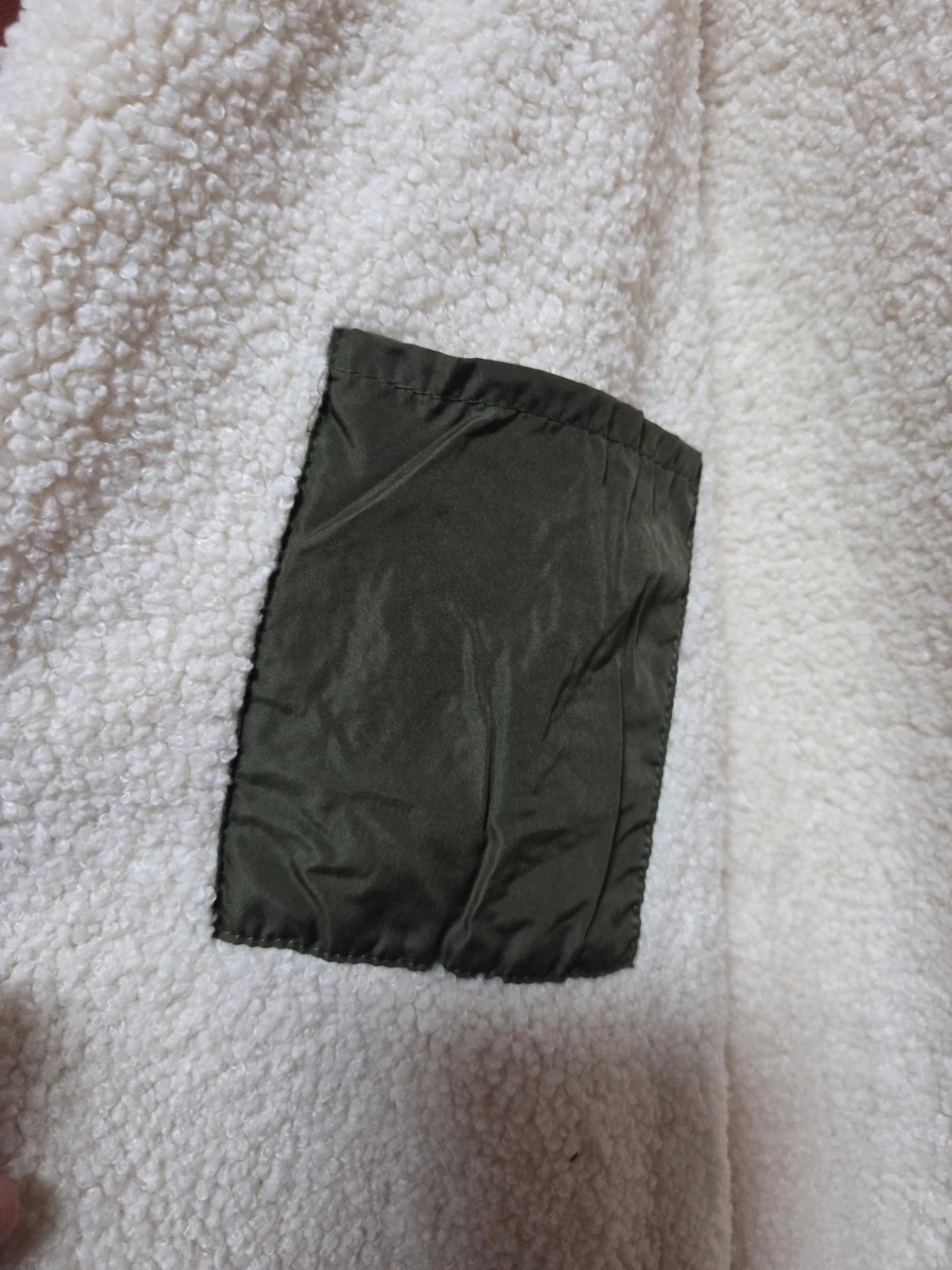 Chaqueta acolchada Verde Militar - Interior Borreguillo - Talla XL – Blanco – taille XL / 42 / 14 5