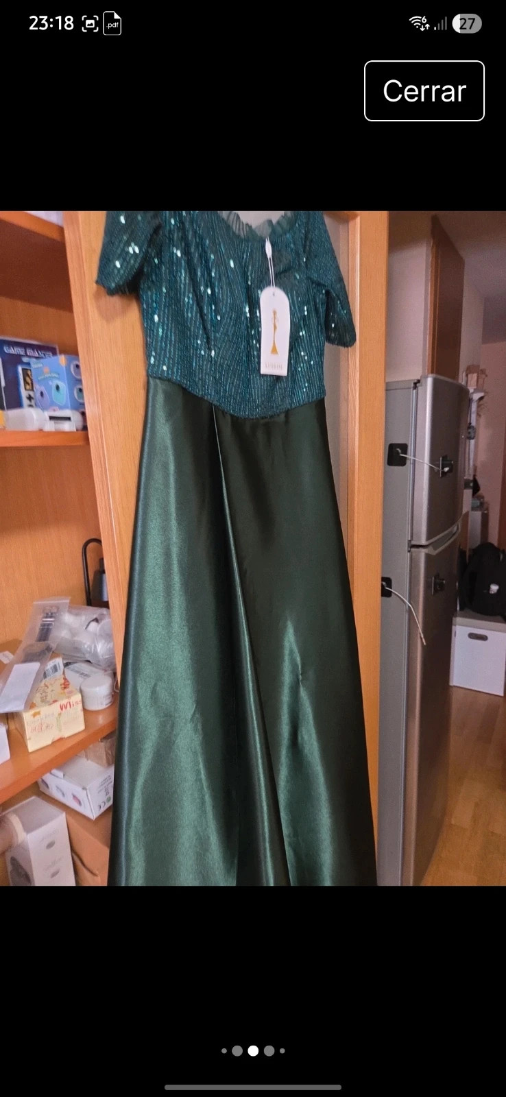 Vestido Fiesta Largo Verde Esmeralda XL - Nuevo con Etiquetas – Xuibol – taille XL / 42 / 14 3