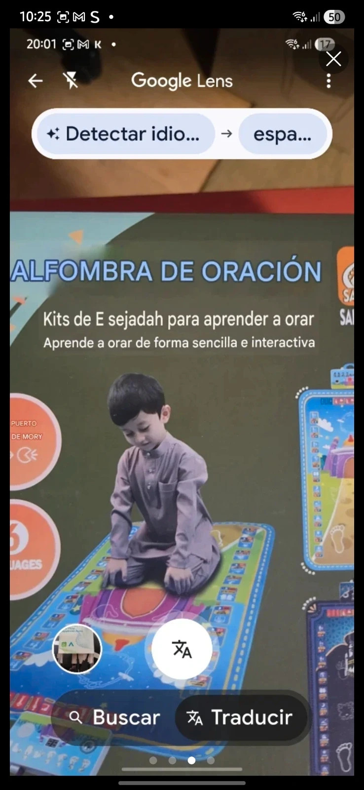 Alfombra de Oración Interactiva Educativa (6 Idiomas) - Niños 3+ años – Alfombra tipo My Salah Mat con recitador Rashid – taille Taille unique 3