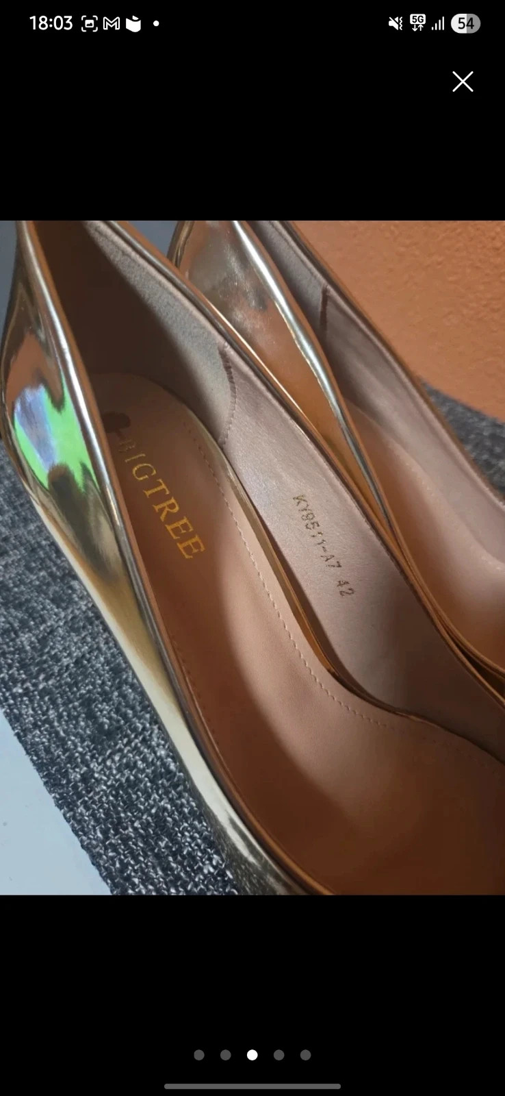 Stilettos Dorados Espejo Bigtree Talla 42 Nuevos – Bigtree – taille 41 5