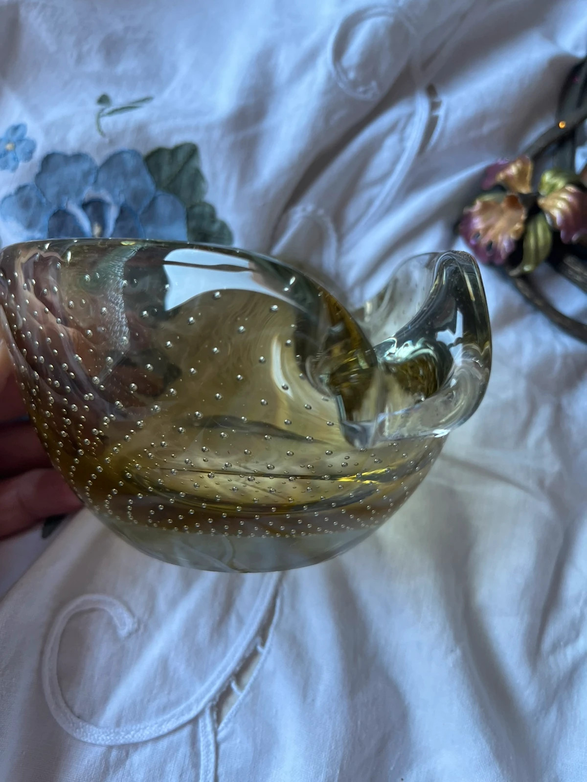 Cenicero vintage cristal Murano “bullicante” – Murano 2