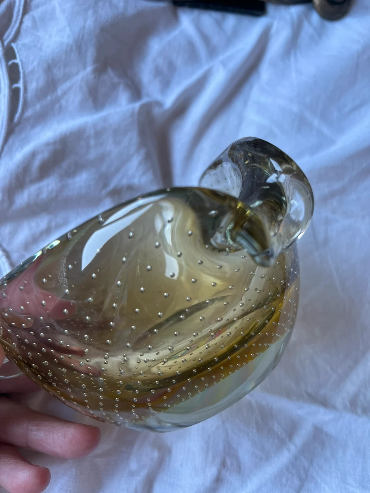 Cenicero vintage cristal Murano “bullicante” – Murano 4