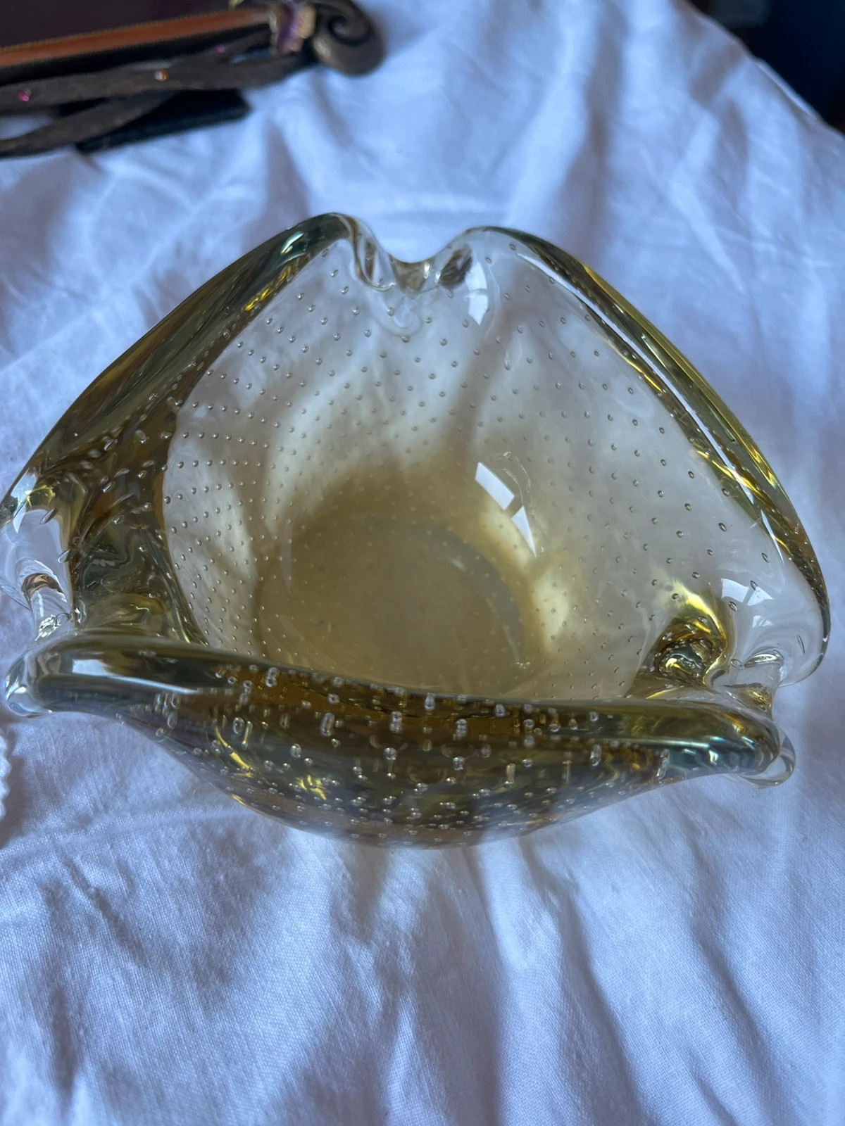 Cenicero vintage cristal Murano “bullicante” – Murano 3
