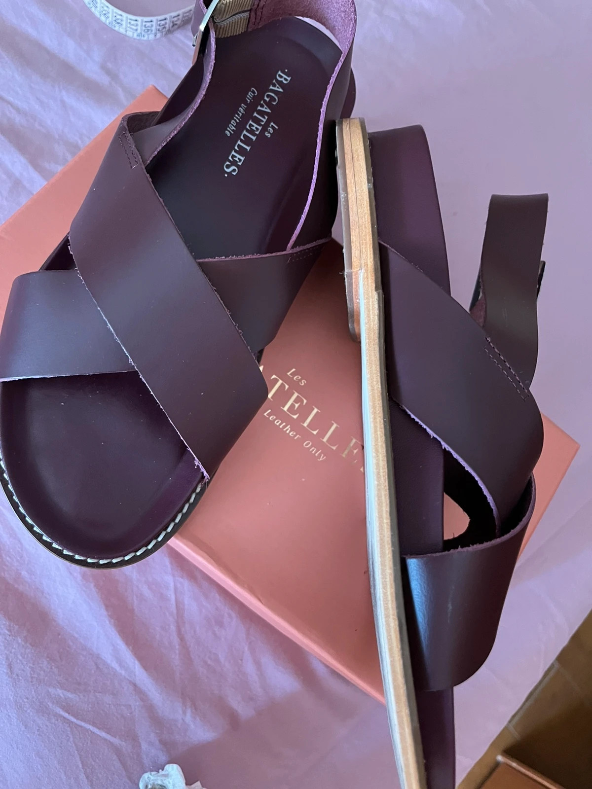 Sandalias burdeos piel – Les Bagatelles – taille 40 2