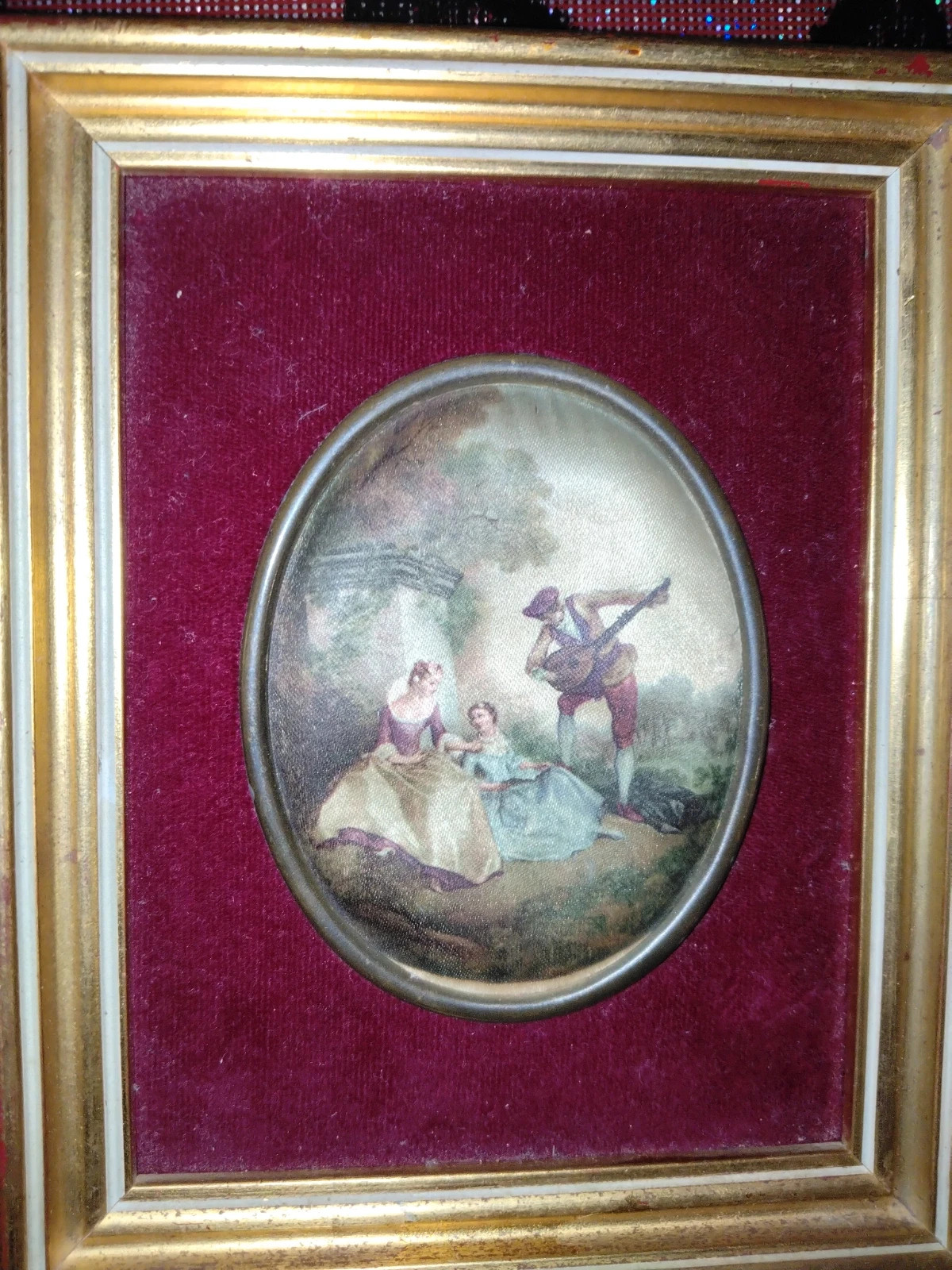 Lot 2 Tableaux Cadres Dorés Vintage Romantique Le Baiser Hayez Rococo – Art 3