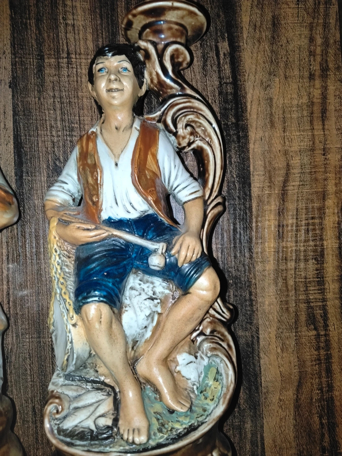 Rare Paire Bouteilles Bougeoirs Barbotine Italie Vintage 70s Borghini – Vintage 2