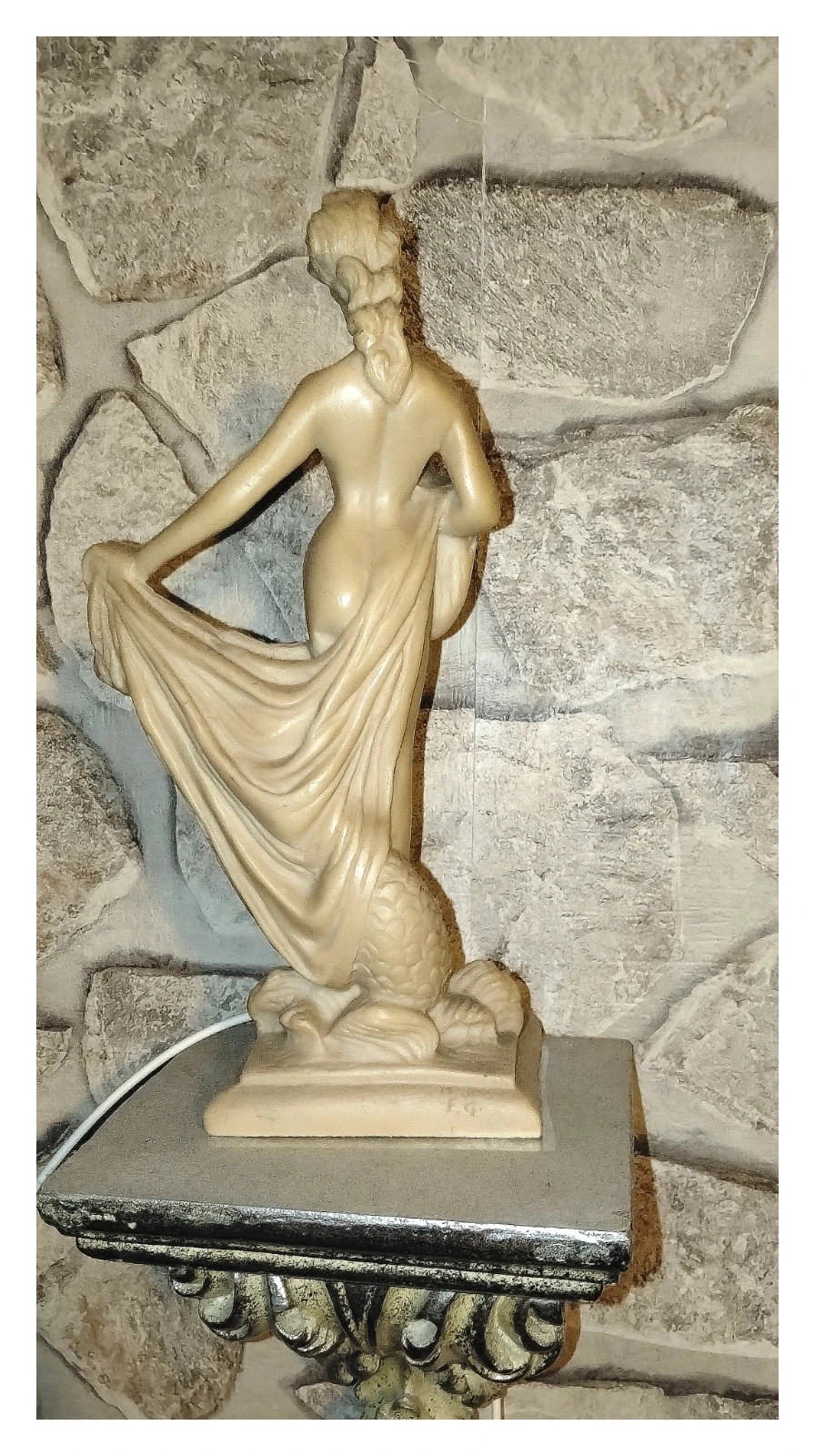 Statue Figurine Vintage "Nymph" en Albâtre / Résine - Style Classique – Art 2