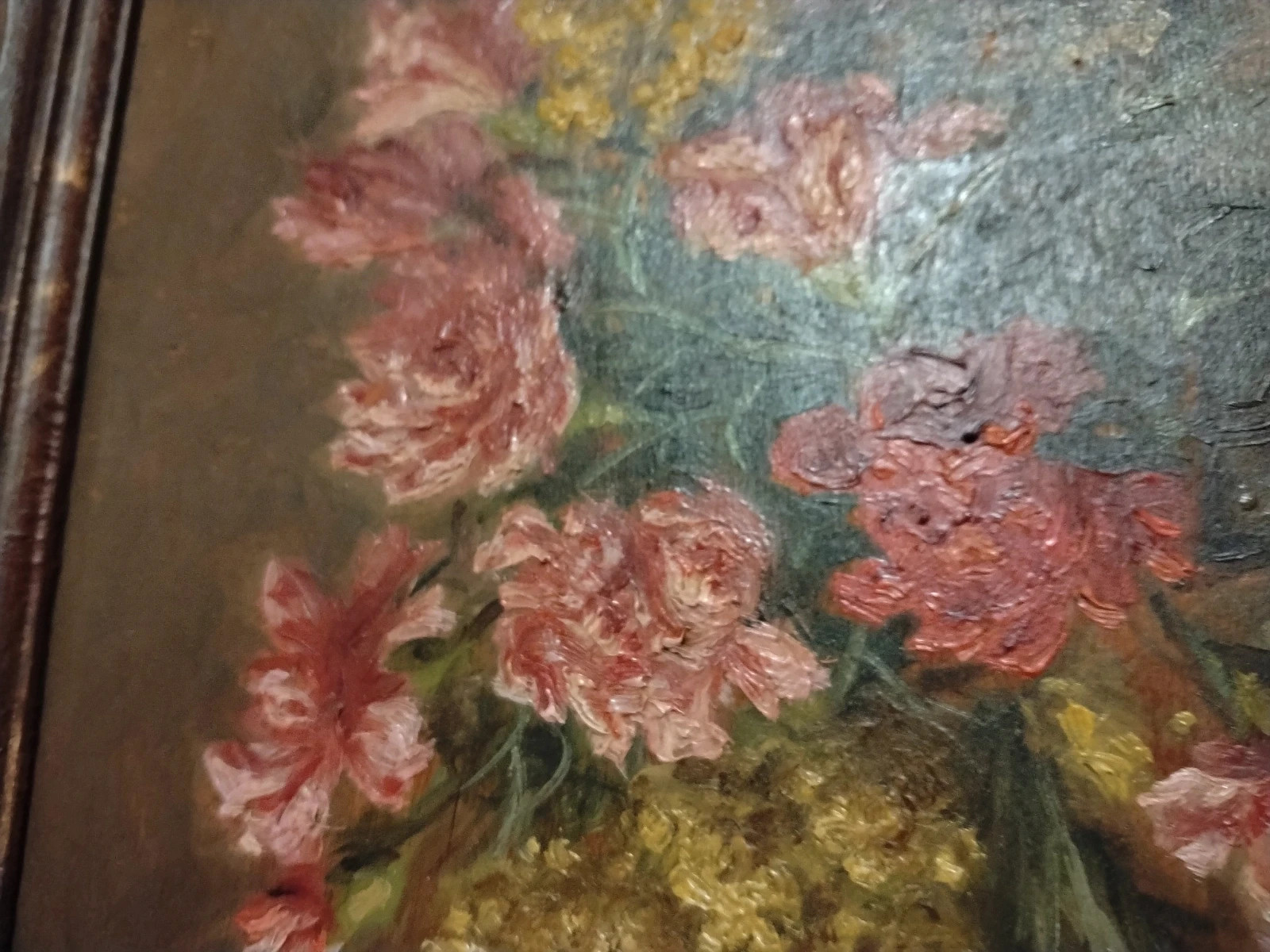 Tableau ancien - Véritable peinture à l'huile Fleurs / Nature Morte XIXe-XXe – Vintage 2