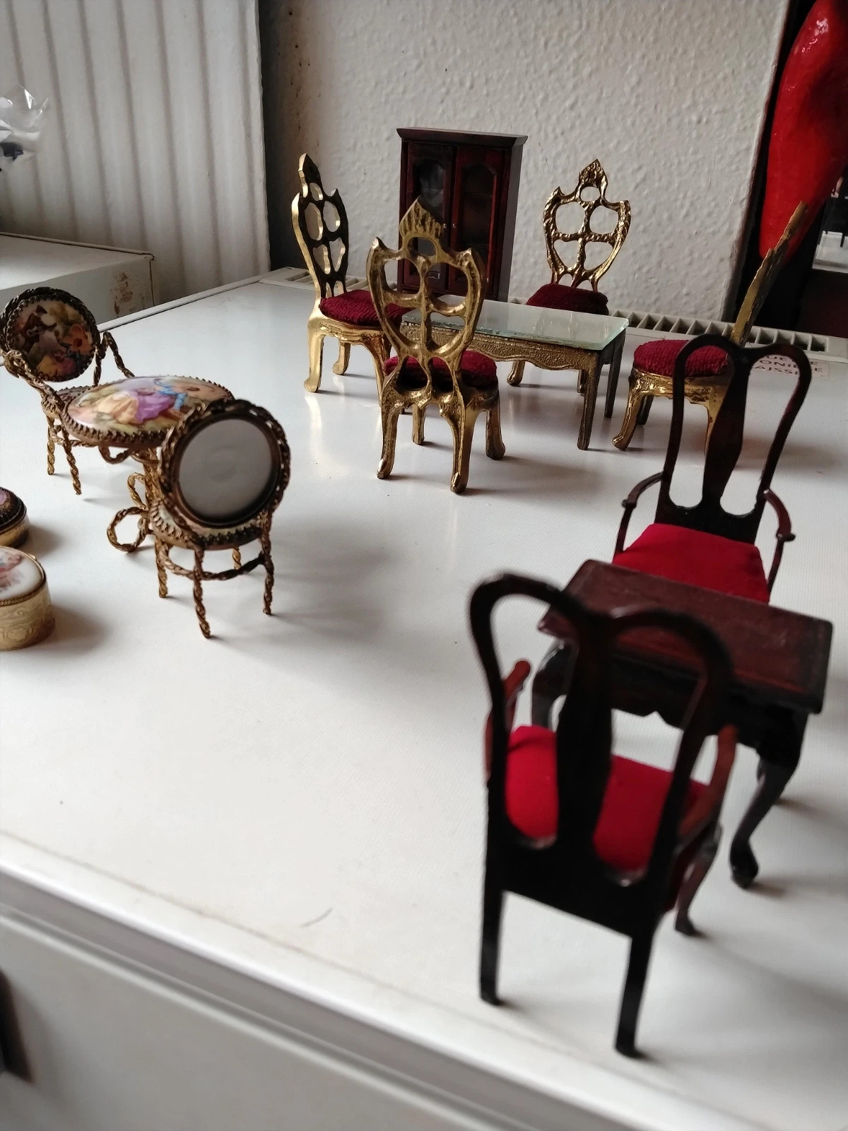 Rare Lot Mobilier Miniature de Collection – Style Ancien / Limoges / 2