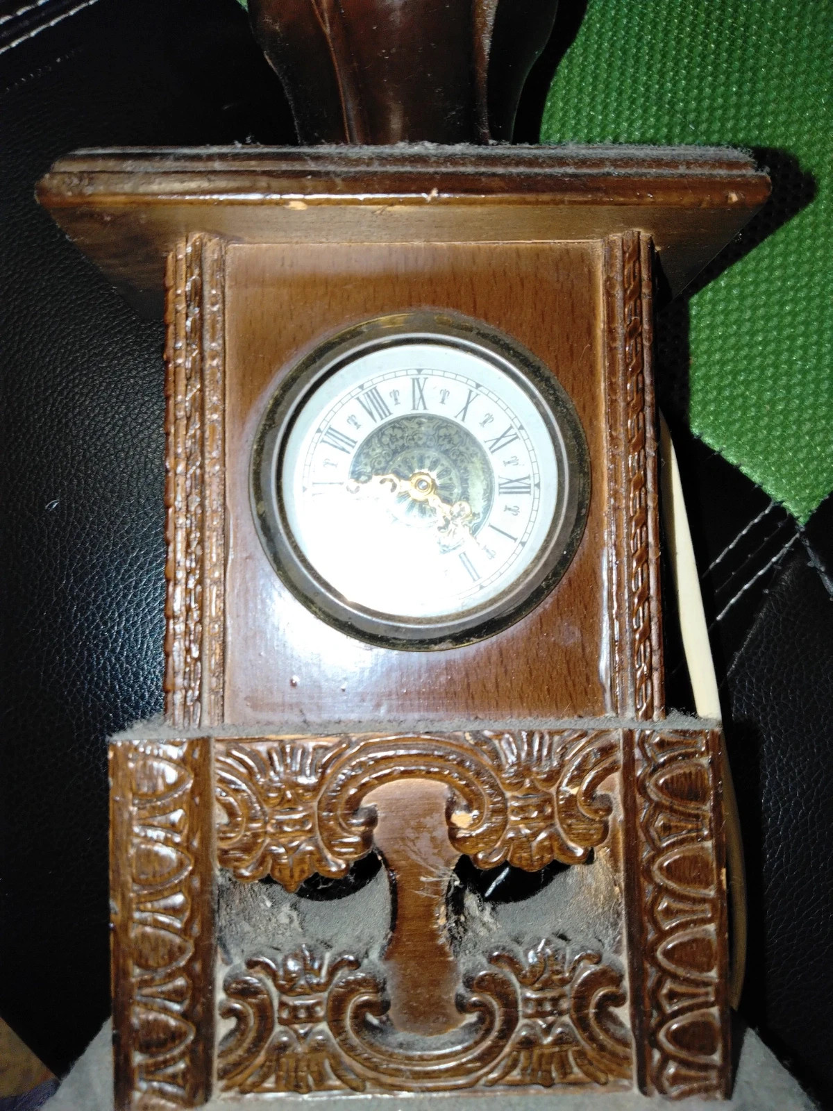 Lampe Horloge Réveil Vintage Bois Ciselé 1960 – West-Germany 2