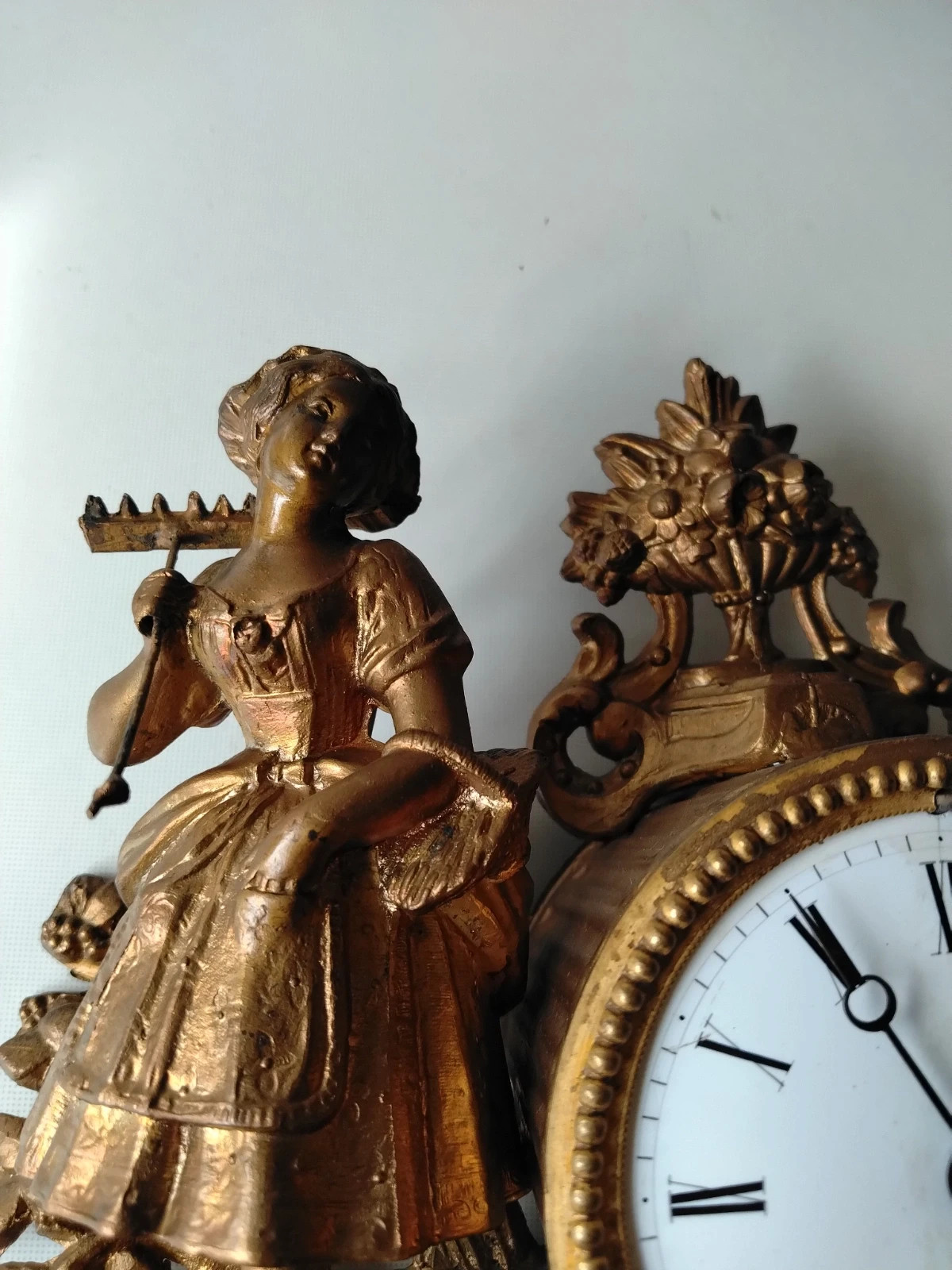 Pendule de cheminée vintage antique style Louis XV – Vintage 3