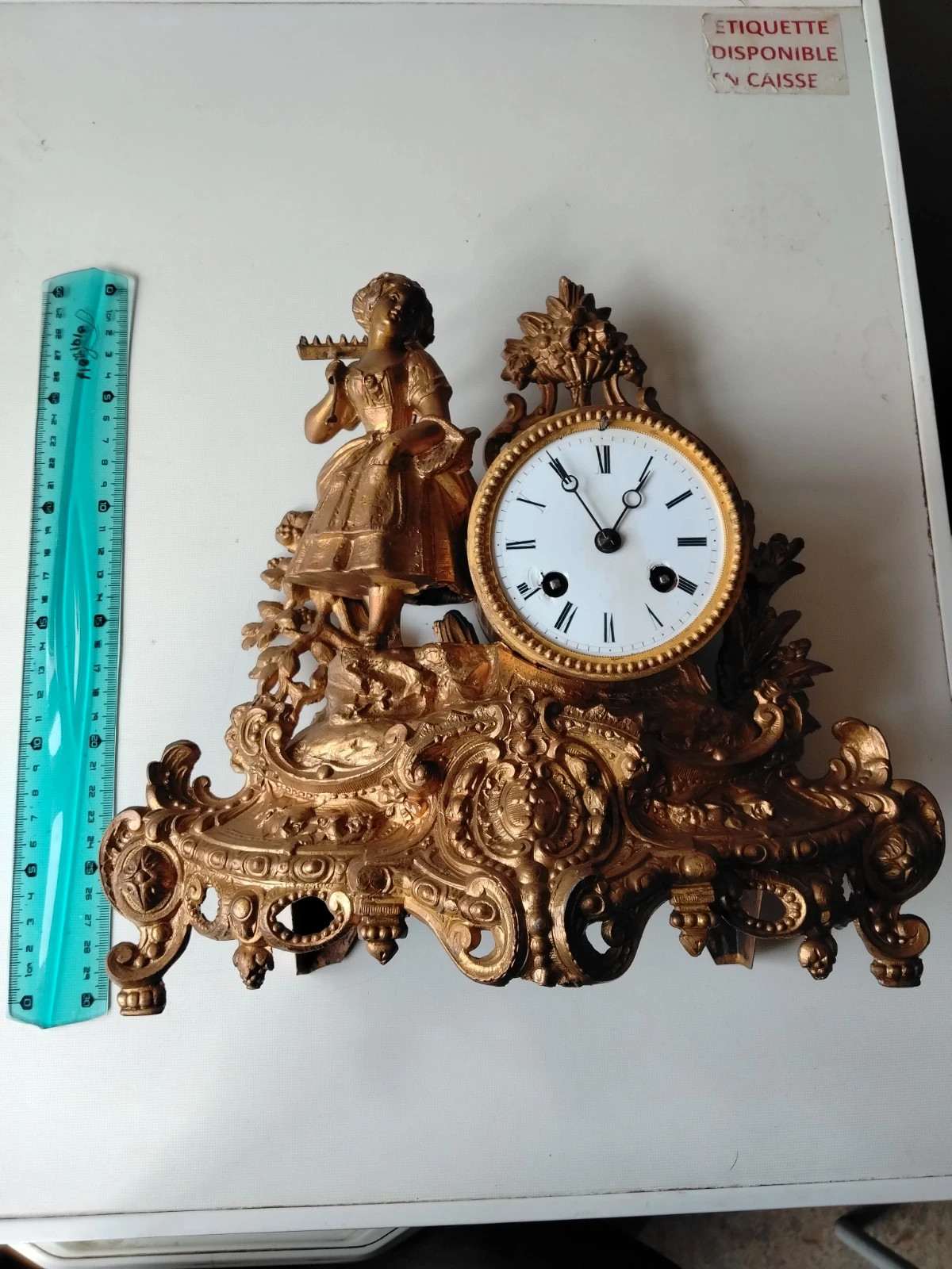 Pendule de cheminée vintage antique style Louis XV – Vintage 2