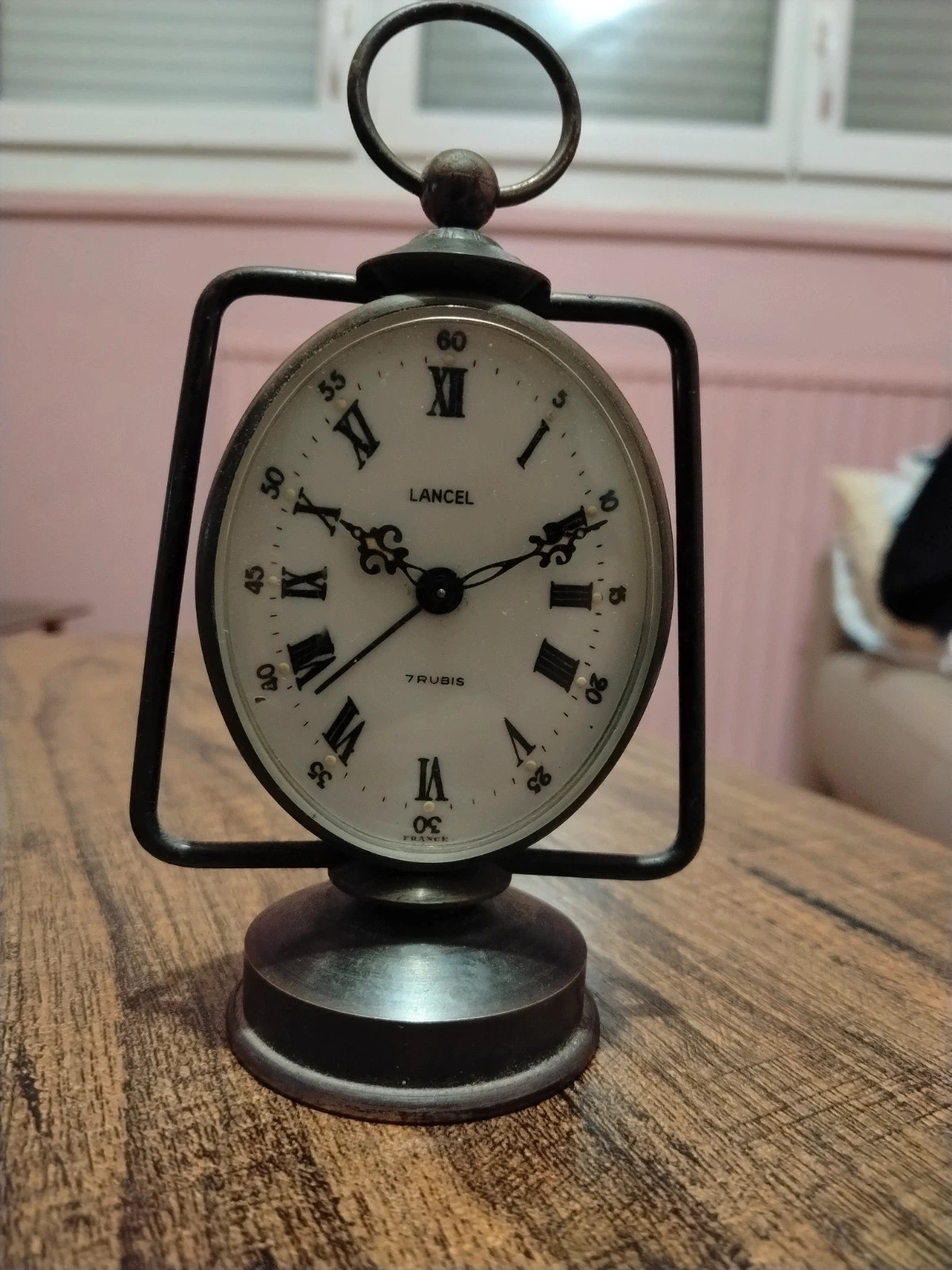 Ancien Réveil Lanterne Lancel Paris Laiton Doré - Pendulette Mécanique Vintage Collection – Lancel 2