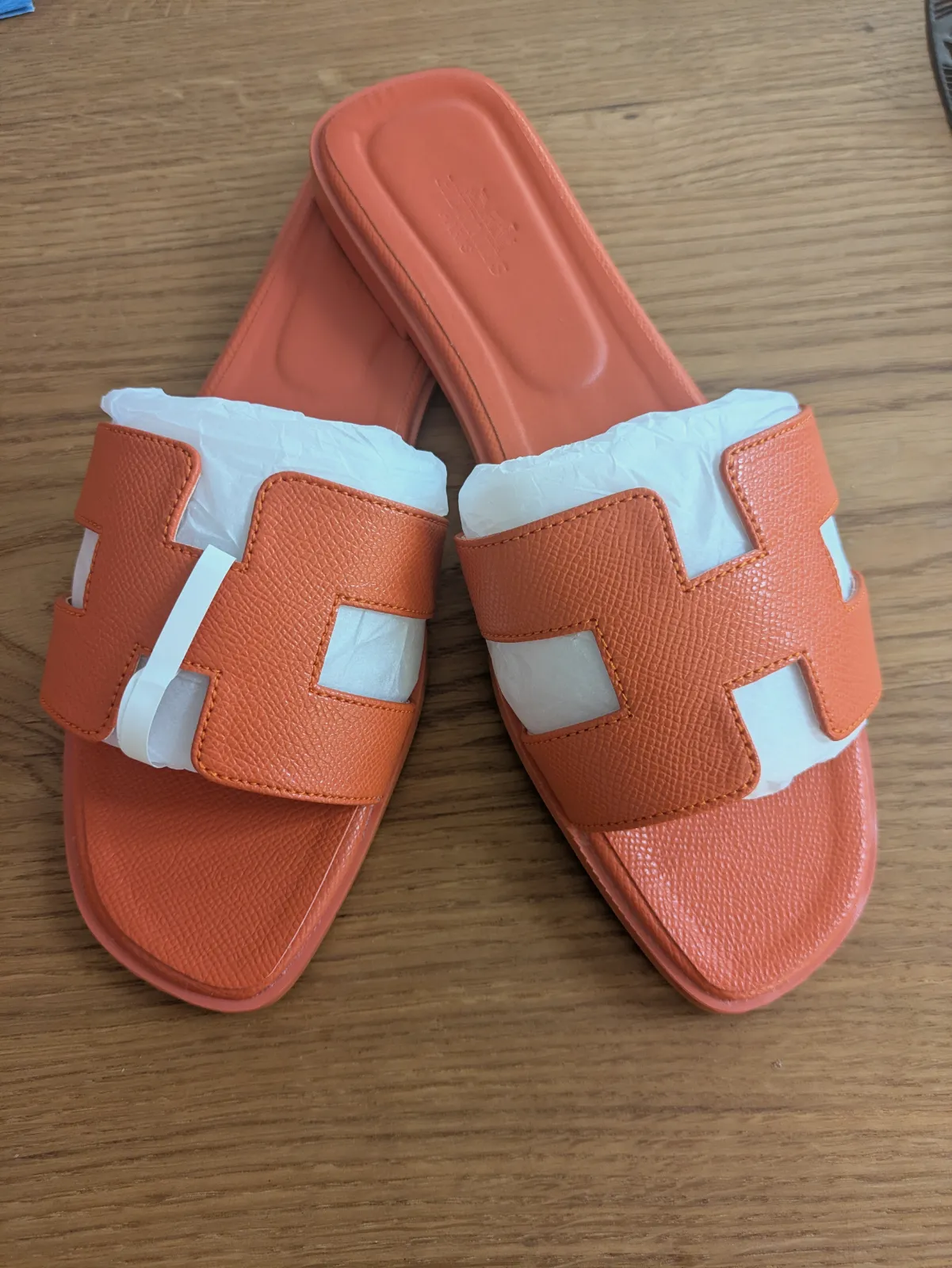 Mules Hermès orange à bride H – Hermès – orange – taille EU 38 2