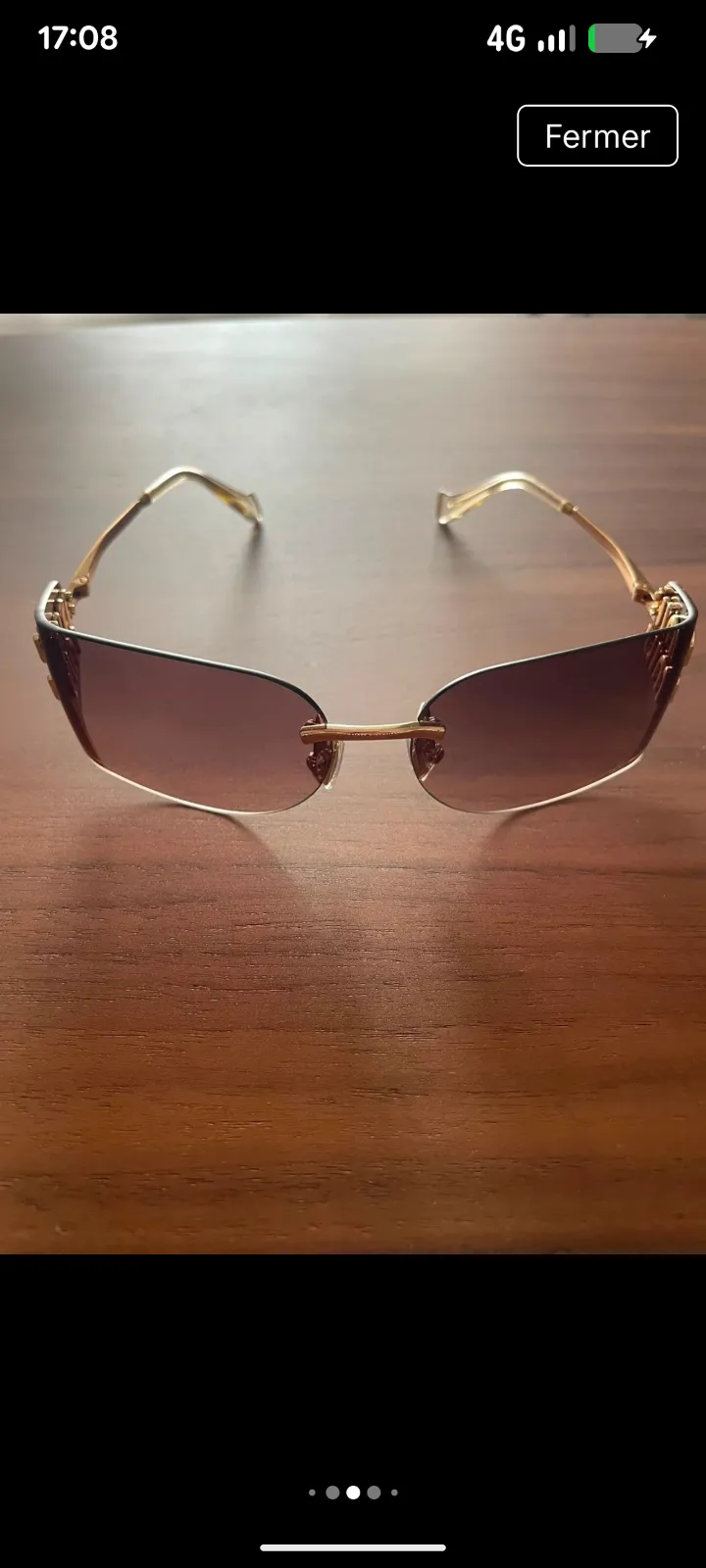 Lunettes de soleil doré vintage à verres dégradés miu 4