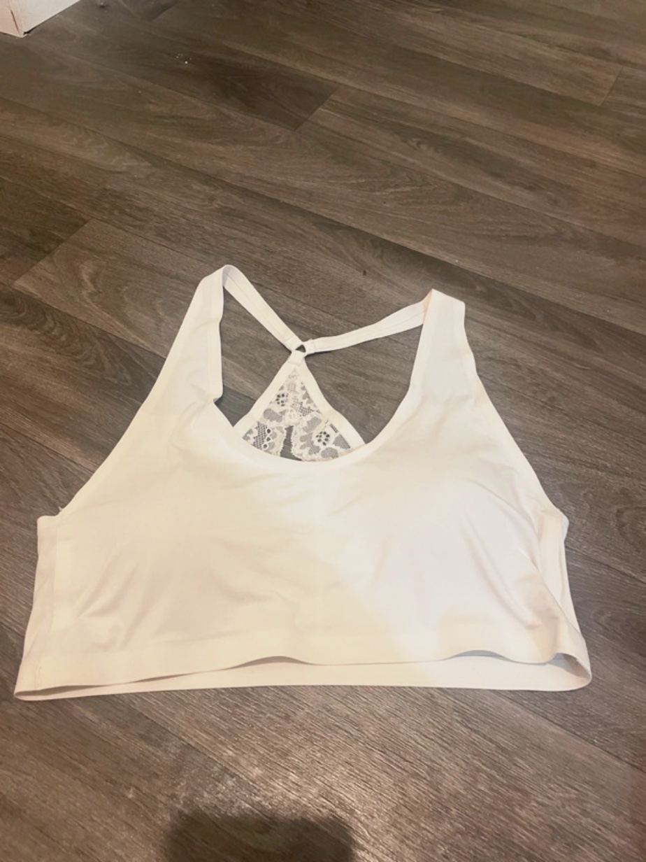 Soutien-gorge brassière blanche avec dentelle au dos – Autre – taille S