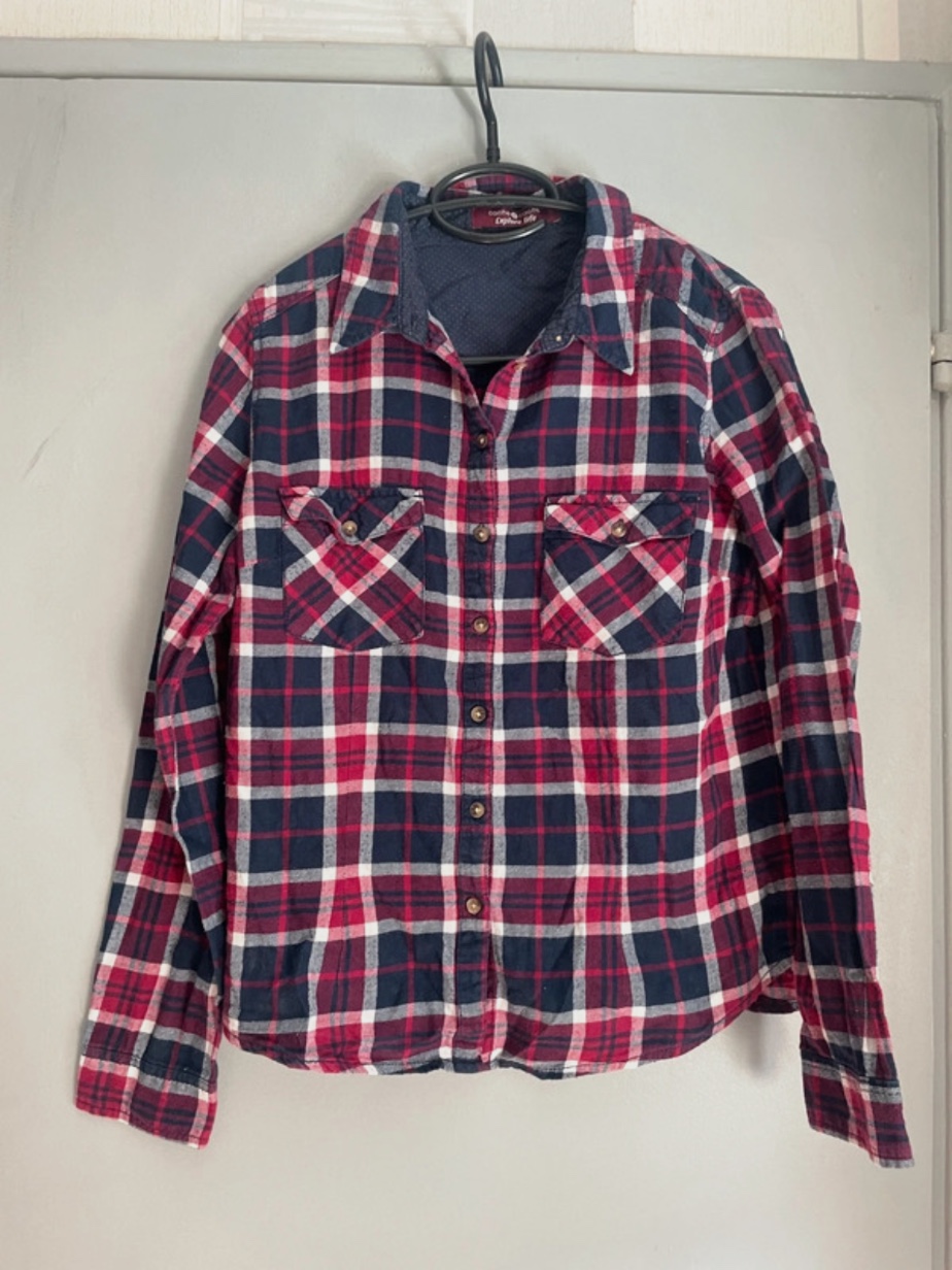 Chemise Cache Cache à carreaux rouge, bleu marine et blanc – taille S – Cache Cache – taille S