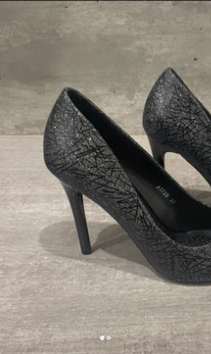 Escarpins noirs texturés à talons aiguilles – Autre – taille EU 37 2