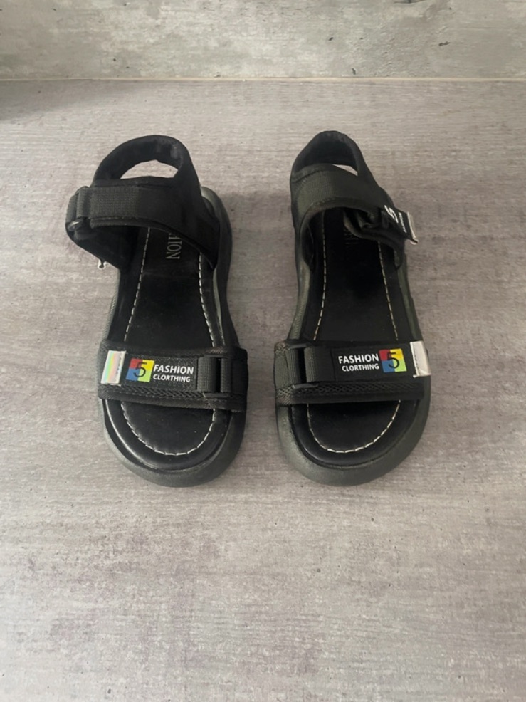 Sandales de sport noires à scratchs – Autre – taille EU 37 2