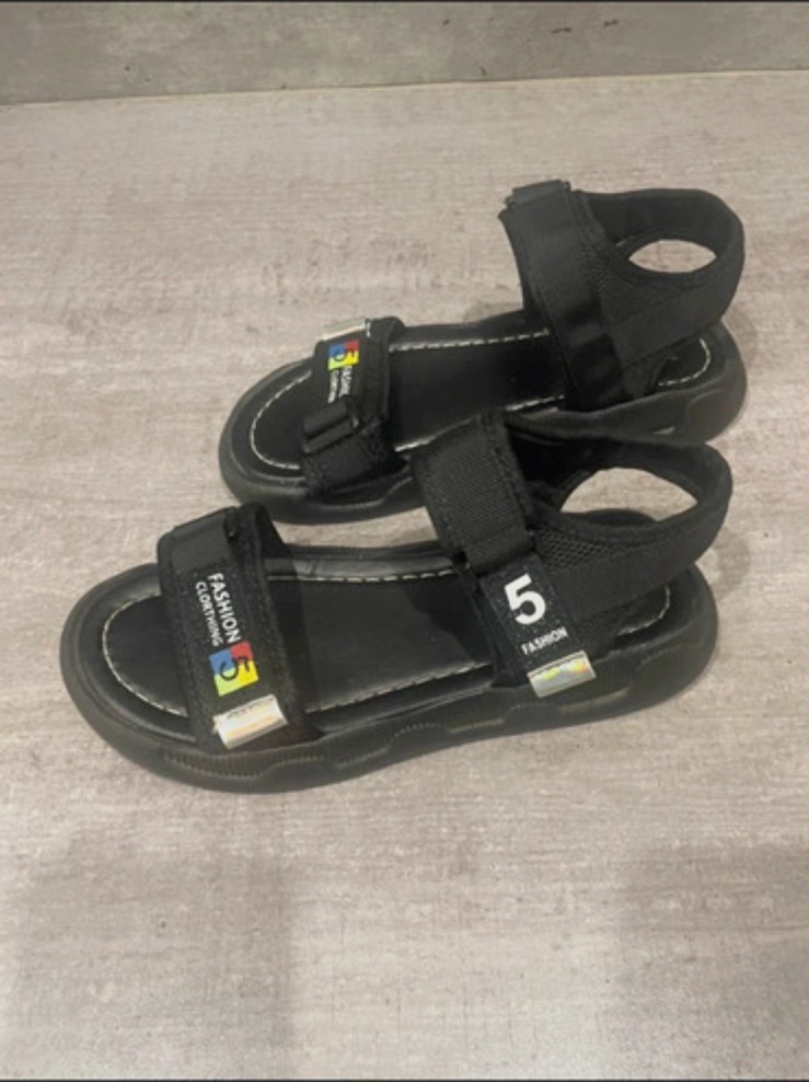 Sandales de sport noires à scratchs – Autre – taille EU 37 5