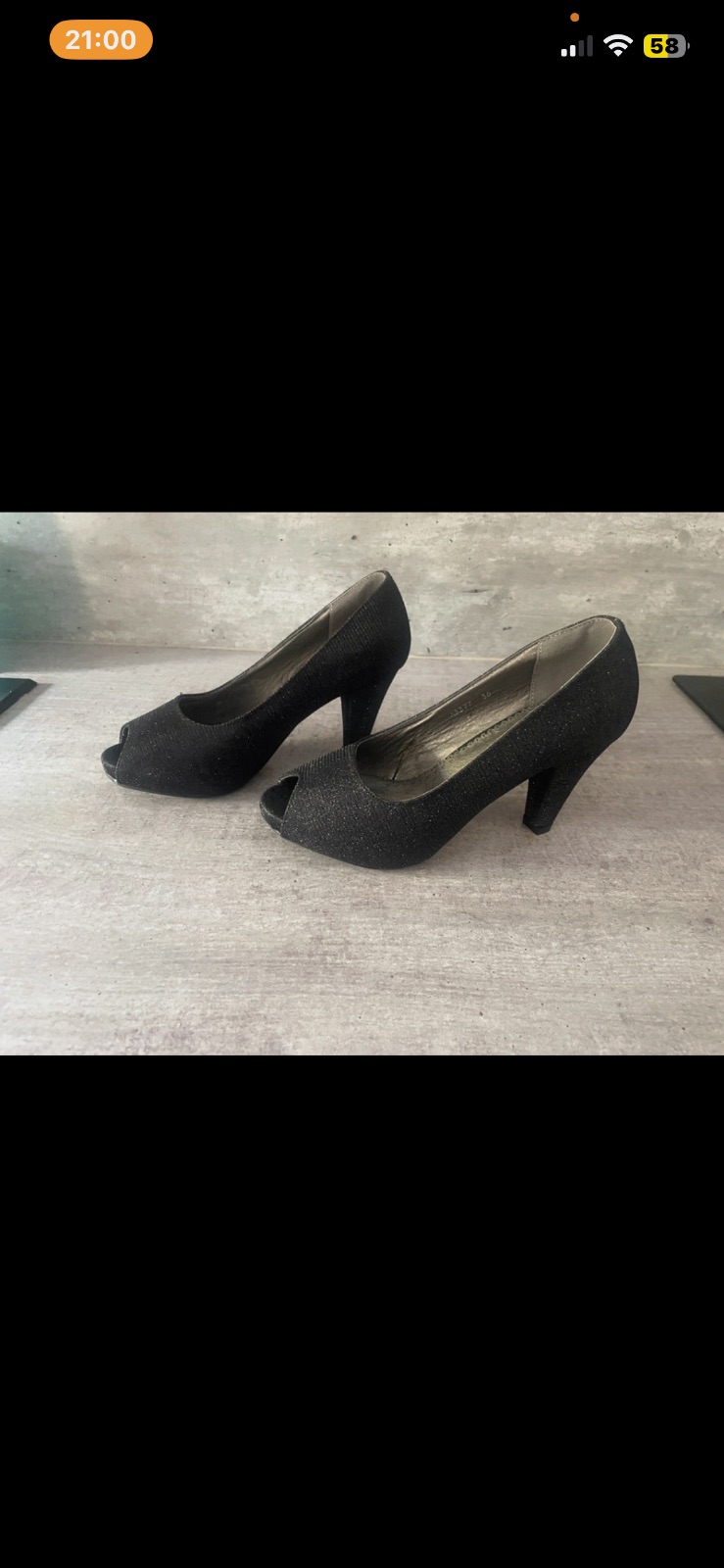 Escarpins noirs pailletés neufs – Pointure 36 – Autre – taille EU 36 4