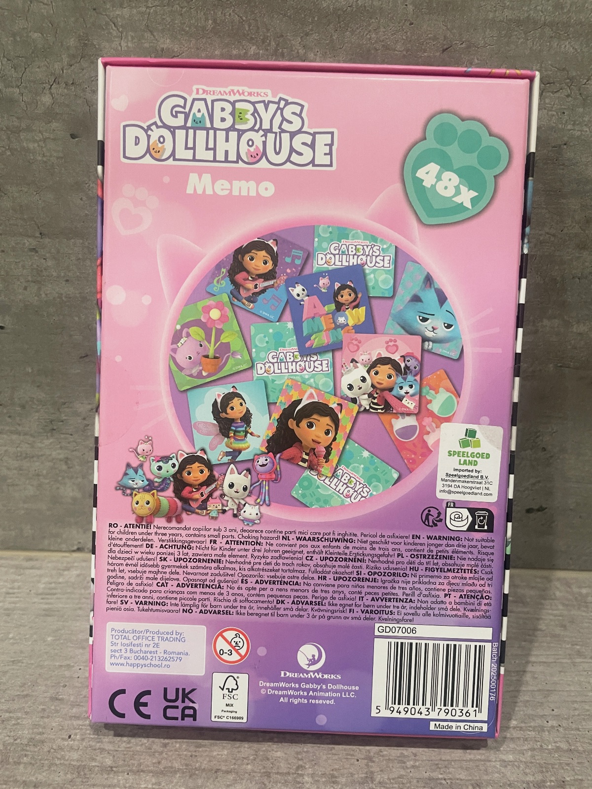 Jeu de mémoire NEUF Gabby’s Dollhouse 48 cartes – DreamWorks – taille 3 ans 2