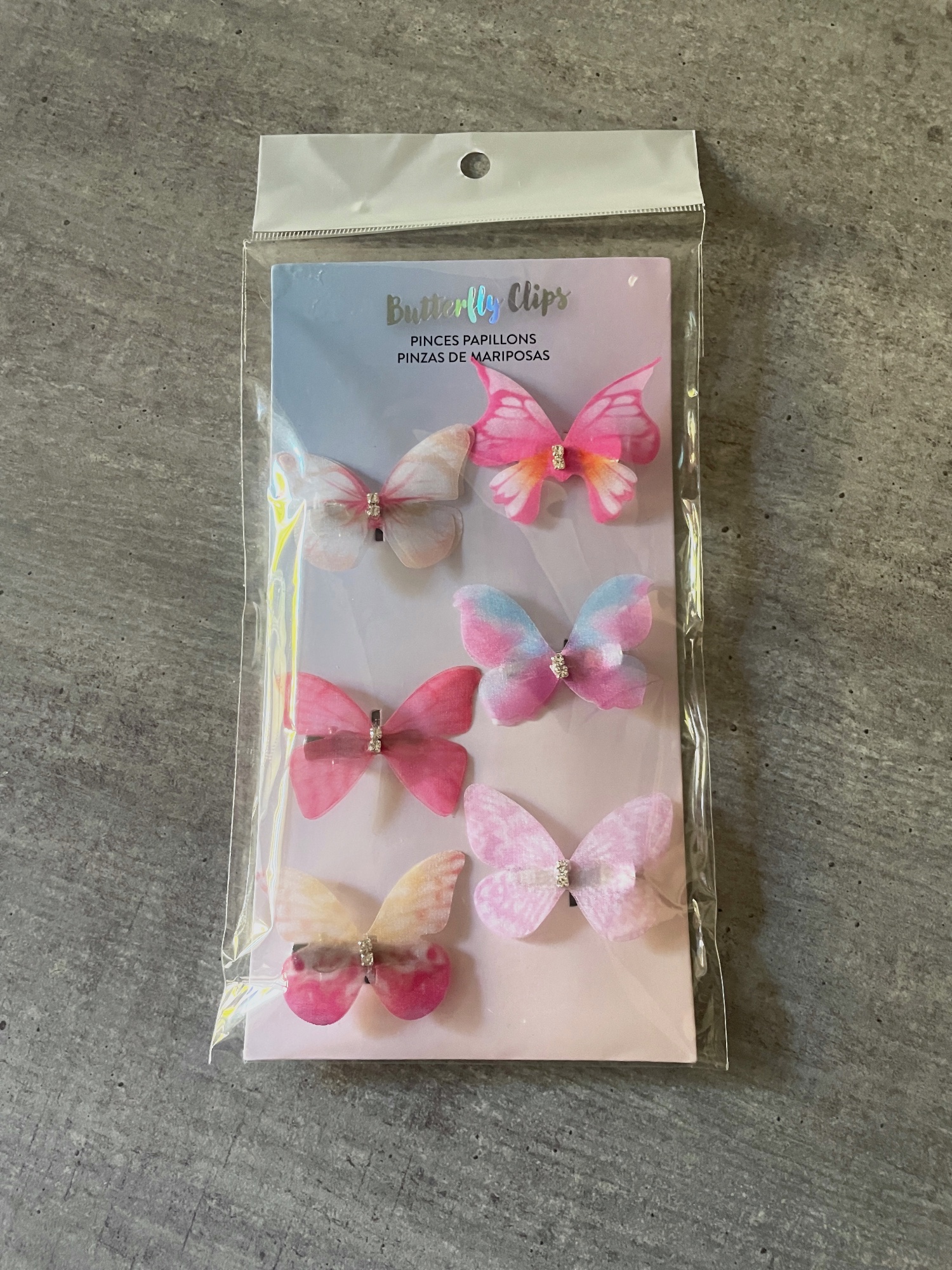 Lot de 6 pinces à cheveux papillons neuves