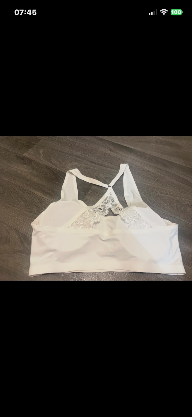 Soutien-gorge brassière blanche avec dentelle au dos – Autre – taille S 2