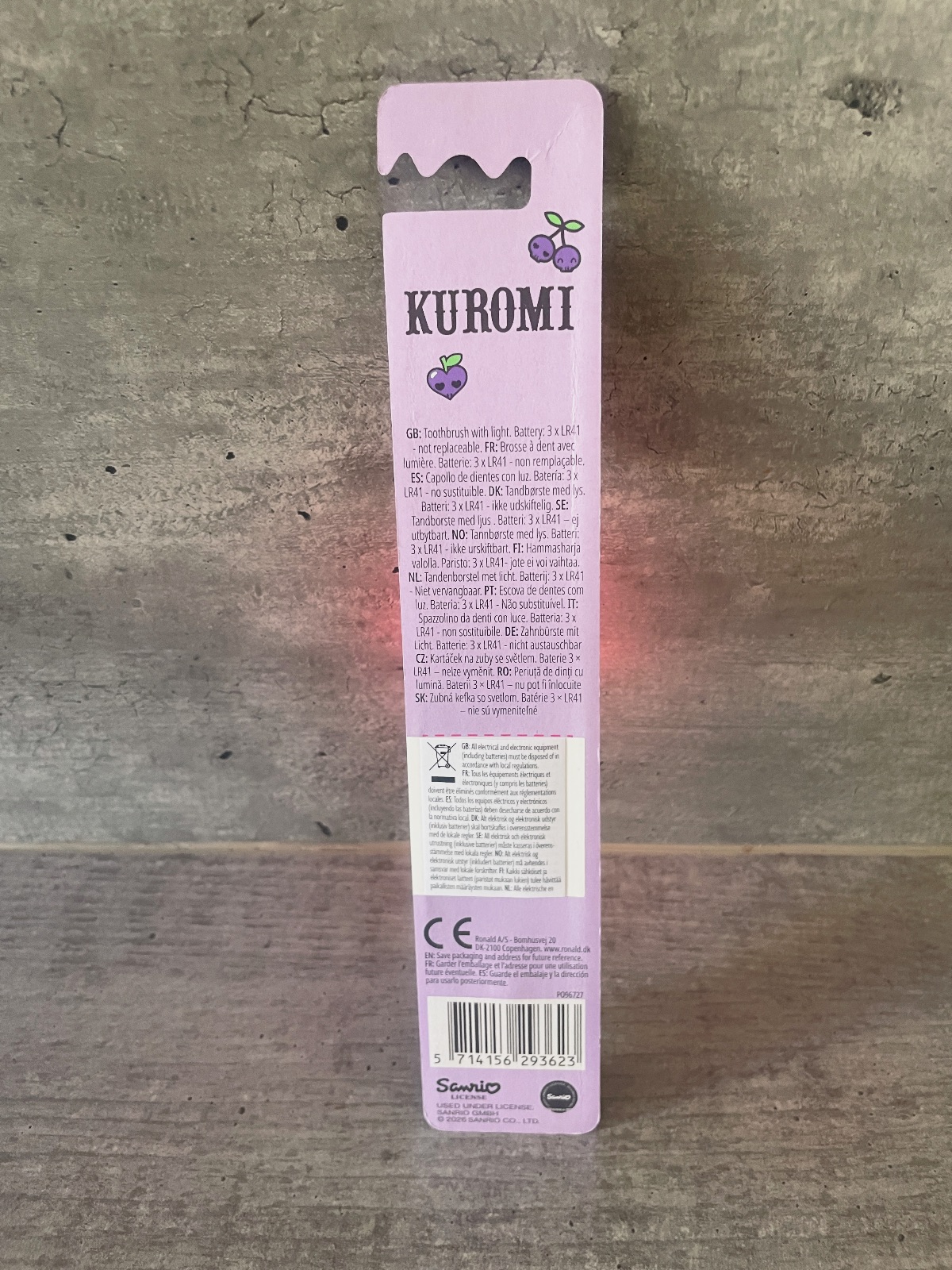 Brosse à dents Kuromi Sanrio avec lumière neuve – Sanrio – taille 3 ans 5