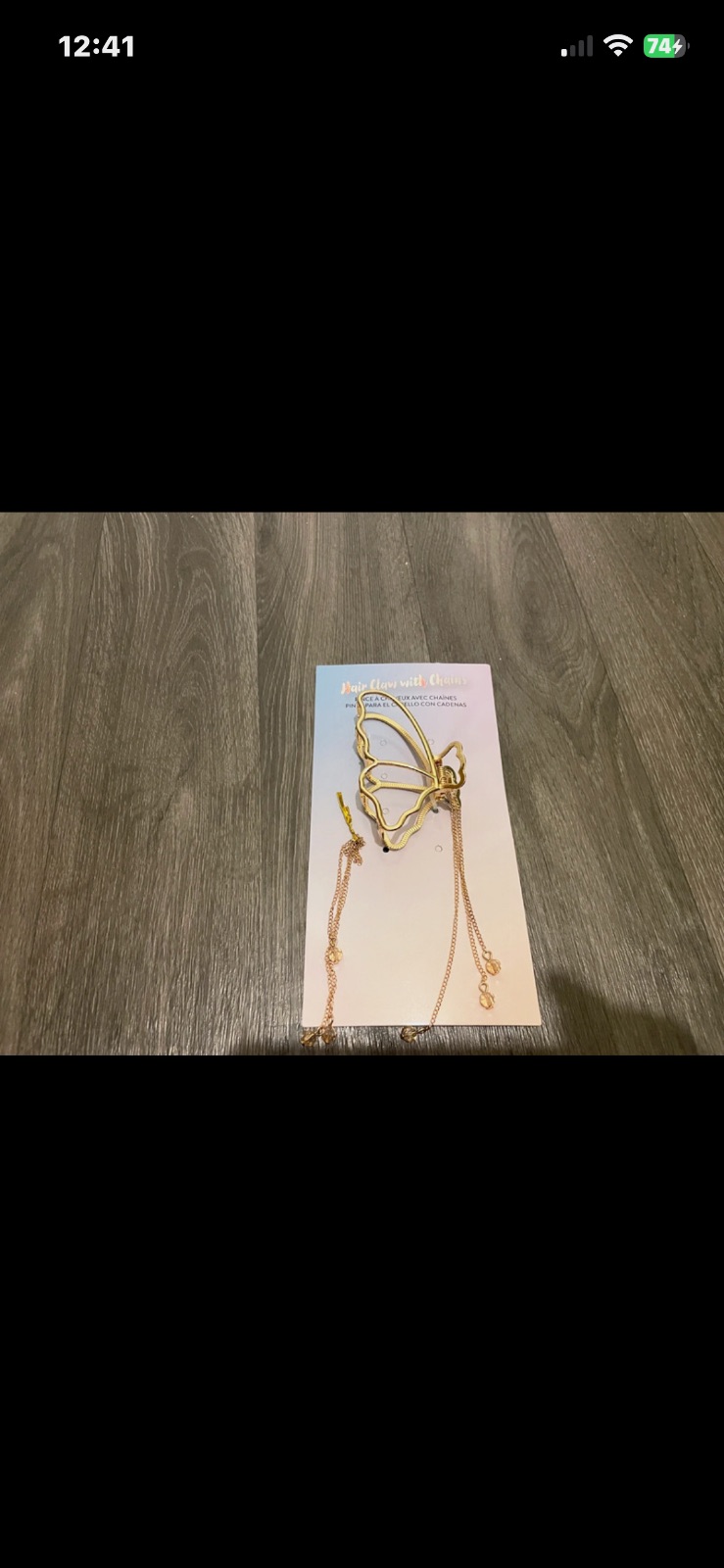 Pince à cheveux papillon dorée avec bijou – neuve avec étiquette – Autre – taille Taille unique 2
