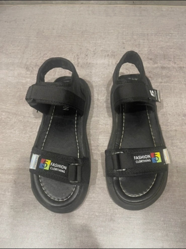 Sandales de sport noires à scratchs – Autre – taille EU 37 4