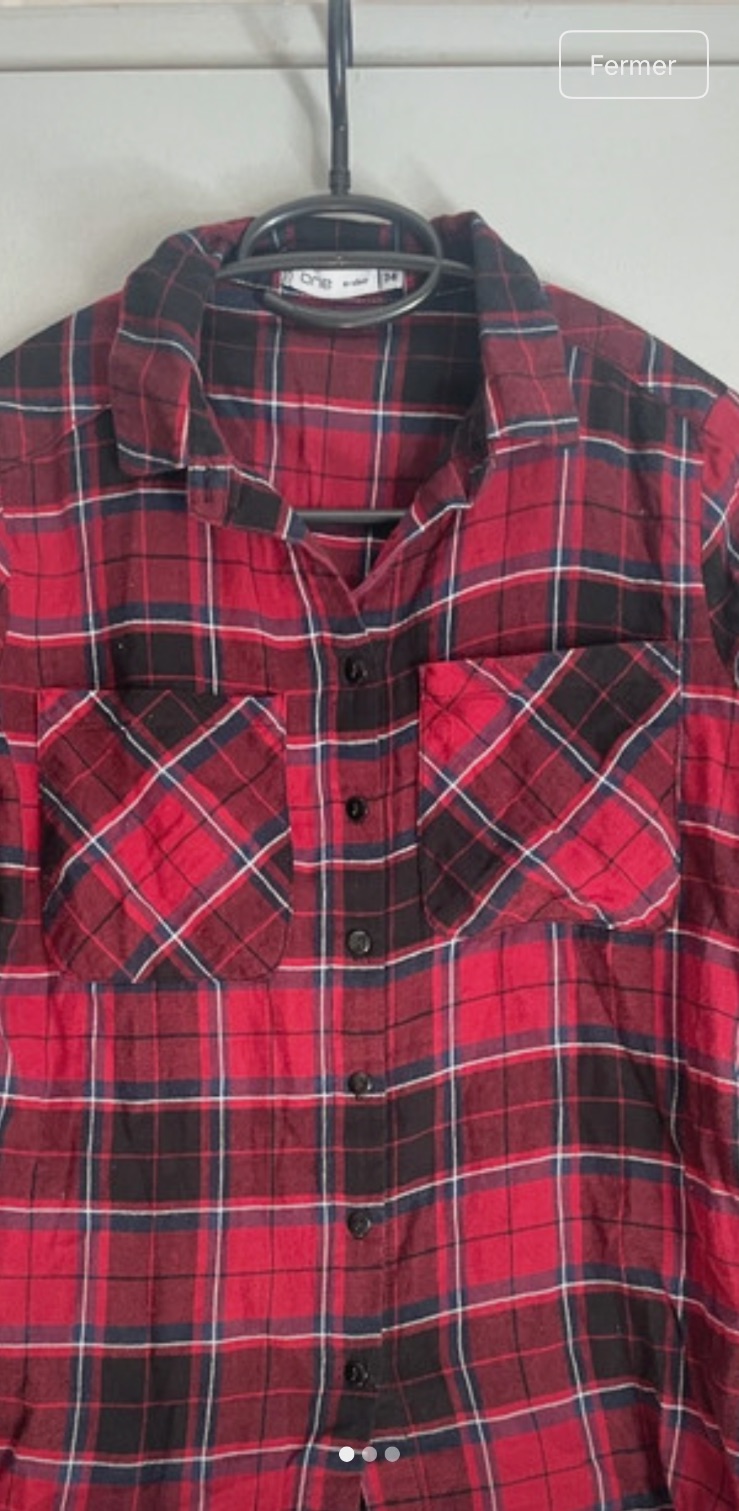 Chemise à carreaux rouge et noir gemo taille xs – Gémo – taille XS 2