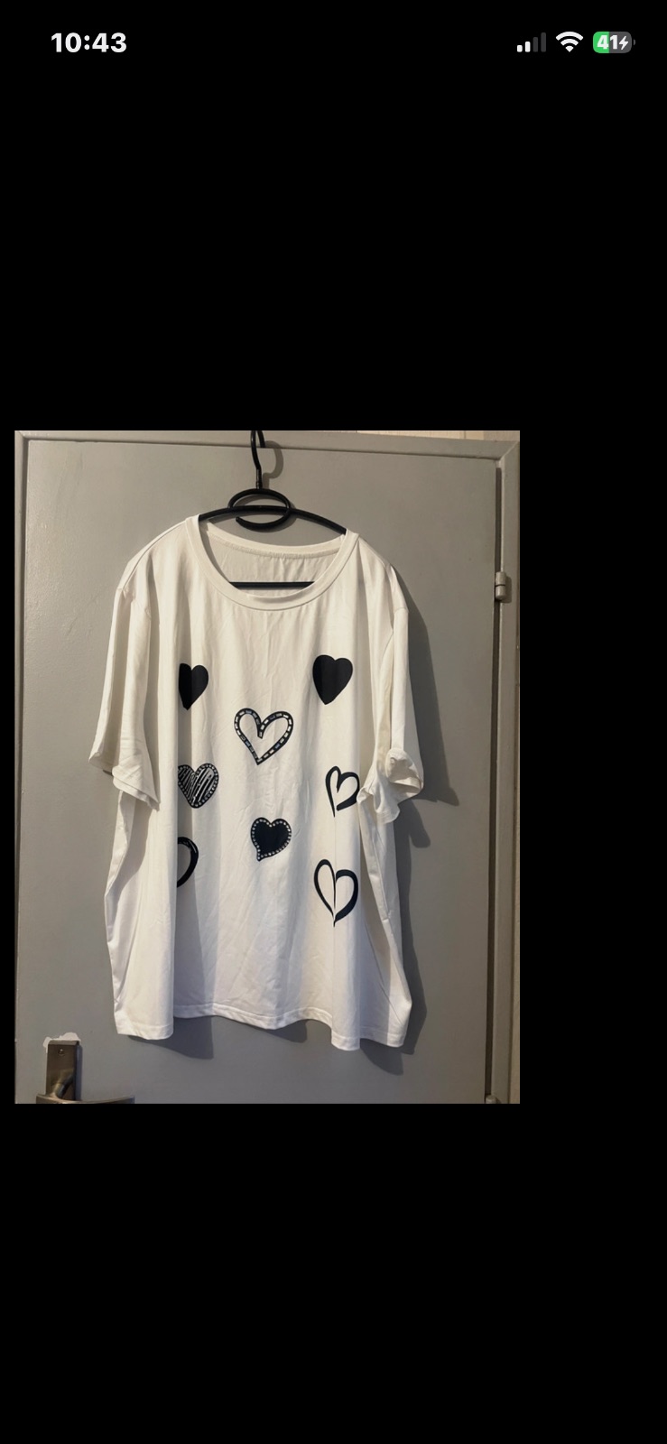 T-shirt blanc à cœurs noirs Shein – Neuf – 3 XL – Shein – taille 3XL 3